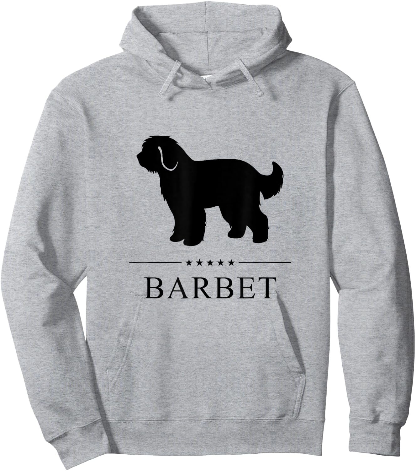 Barbet Dog Black Silhouette Hoodie - Hoodie | Ash