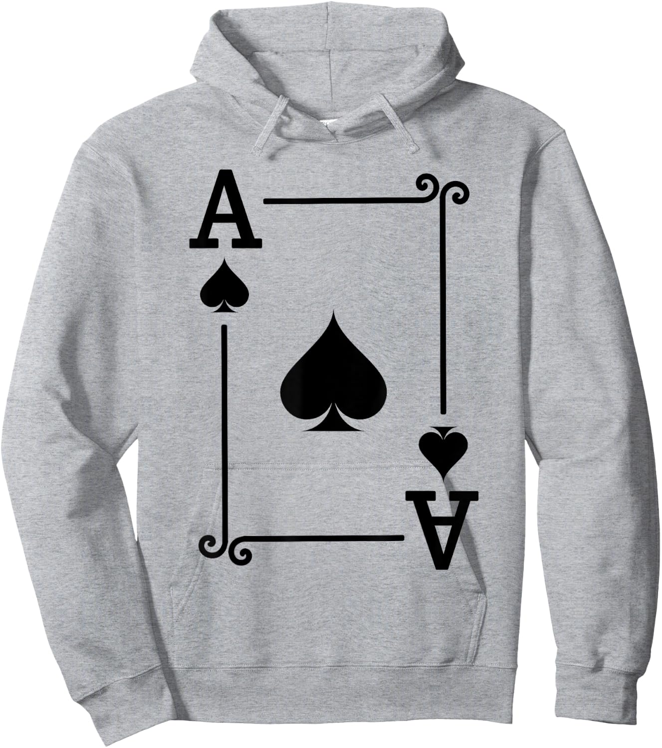 Playing Cards - Matching Spades Card Suits - Ace Card Hoodie - Hoodie | Ash