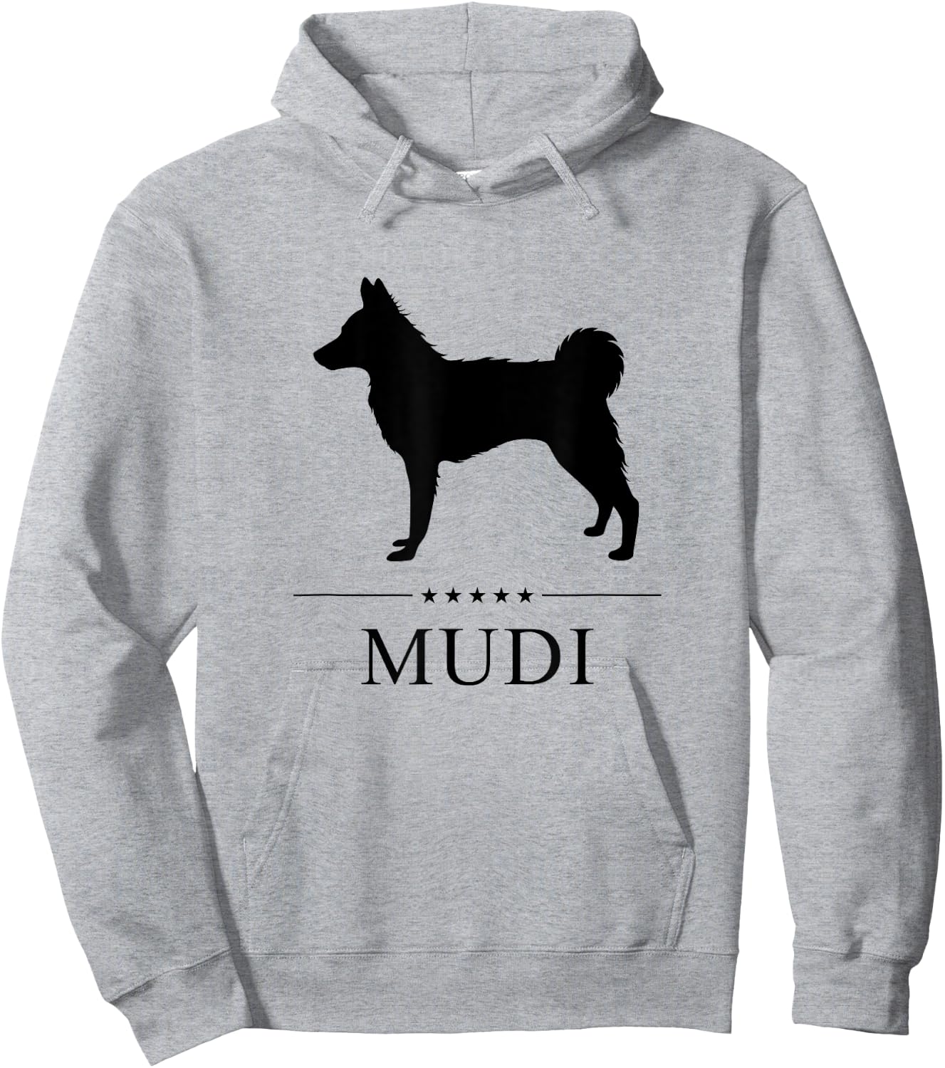 Mudi Dog Black Silhouette Hoodie - Hoodie | Ash