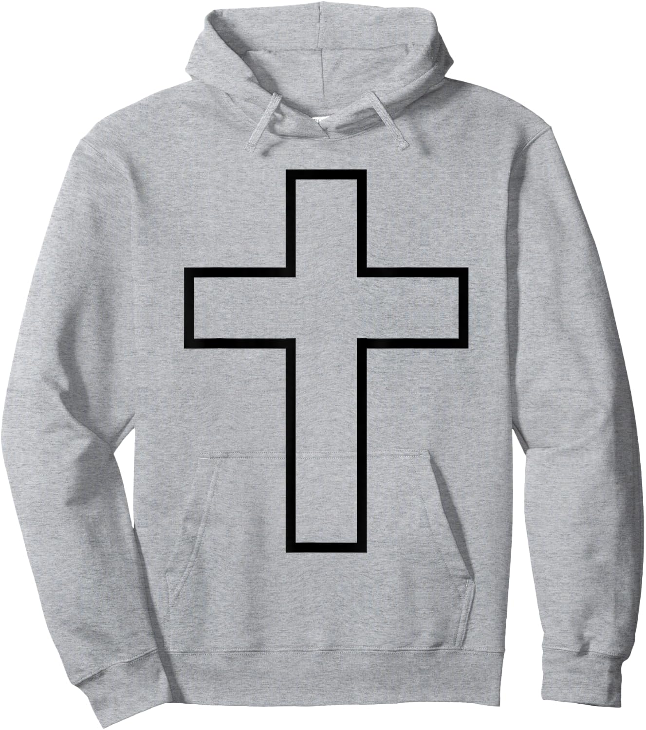 Black Cross Symbol Silhouette Outfit Sacred God Design Cross Hoodie - Hoodie | Ash