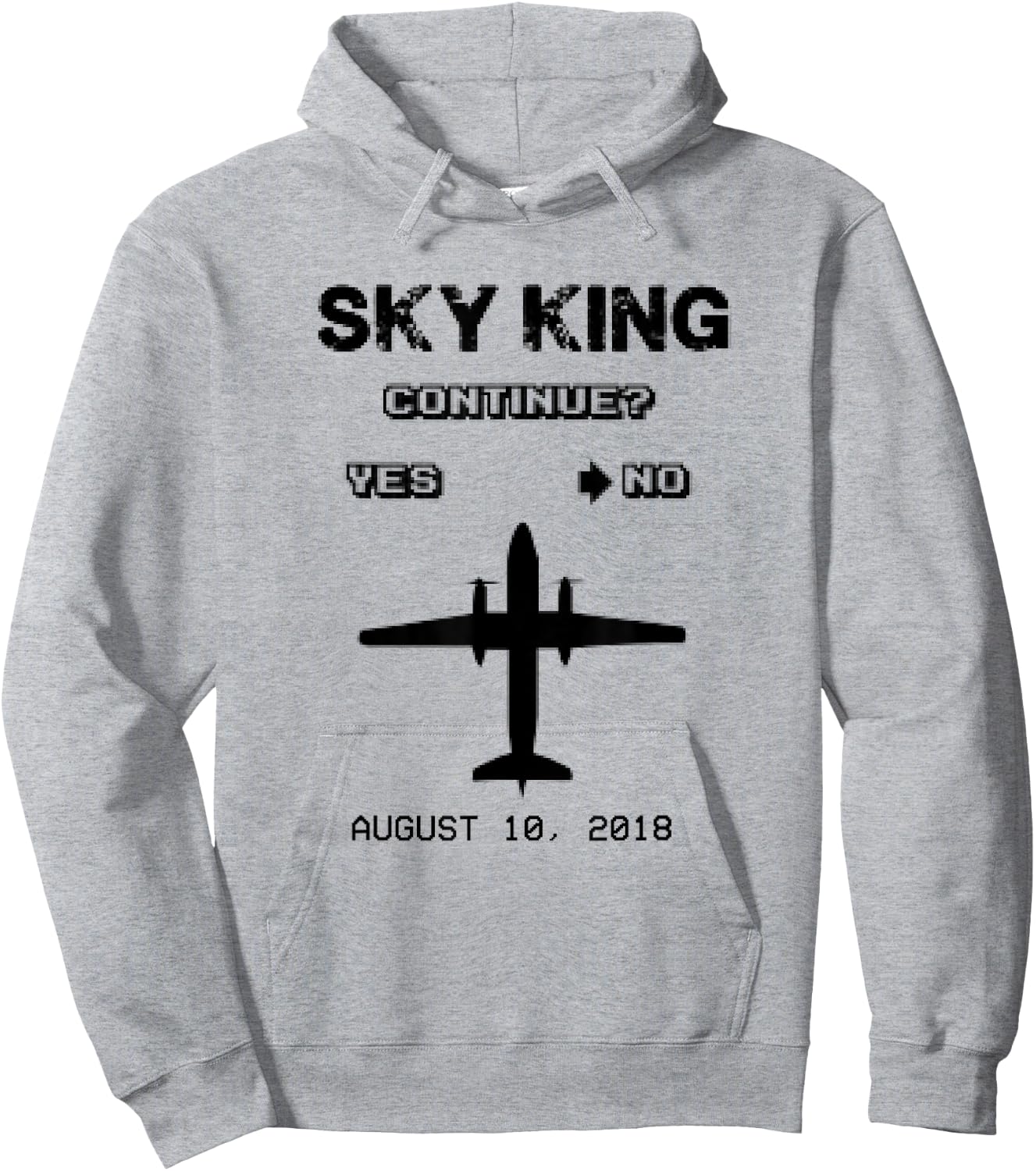 Sky King Tribute Q400 Game Over Continue Screen Hoodie - Hoodie | Ash