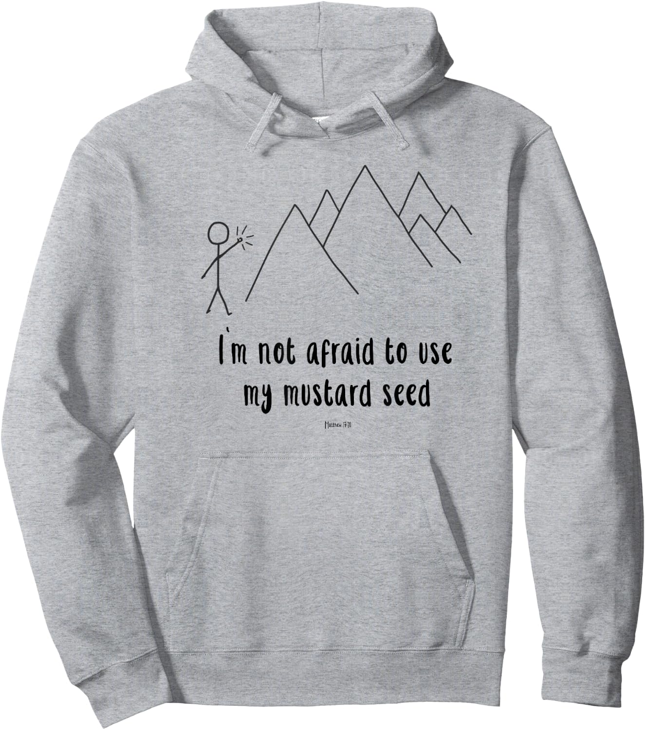 Faith Moves Mountains Mustard Size Christian Teen Youth Hoodie - Hoodie | Ash