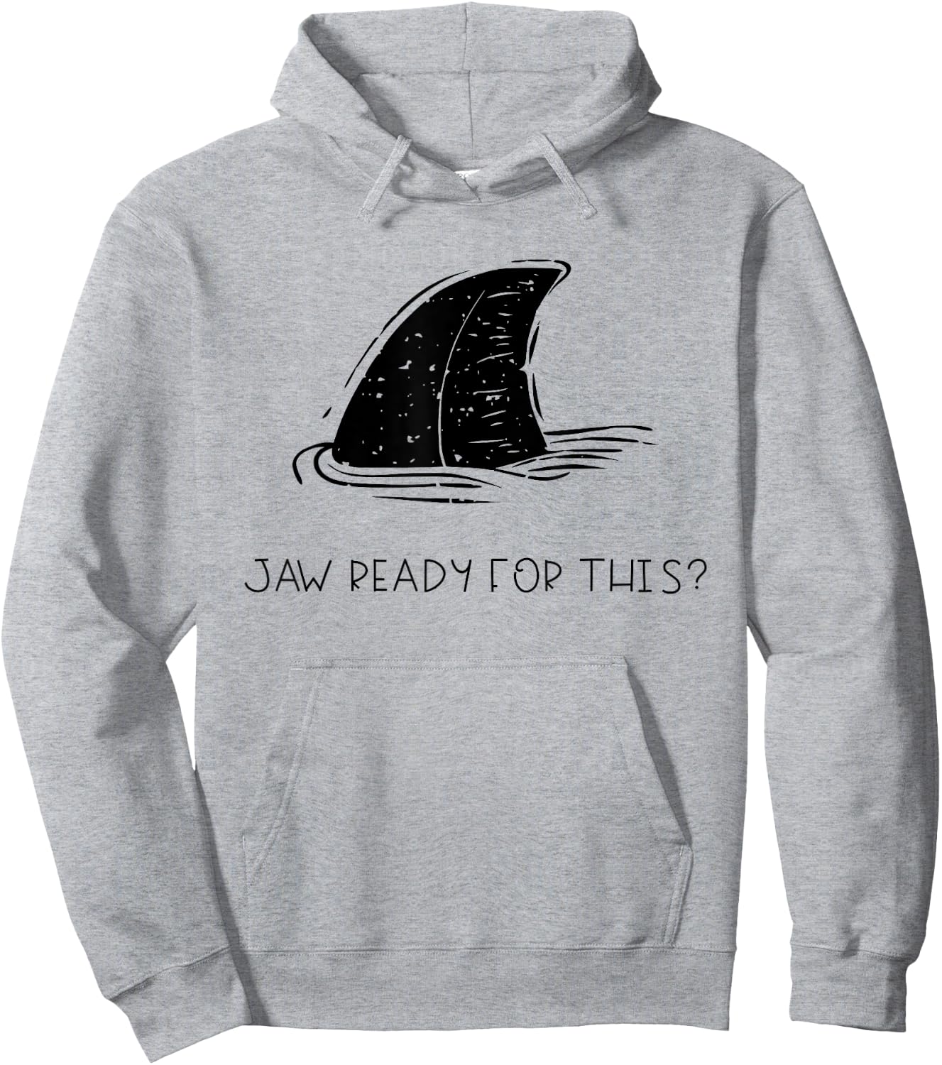 Jaw Ready for This Distressed Summer Beach Funny Shark Fin Hoodie - Hoodie | Ash