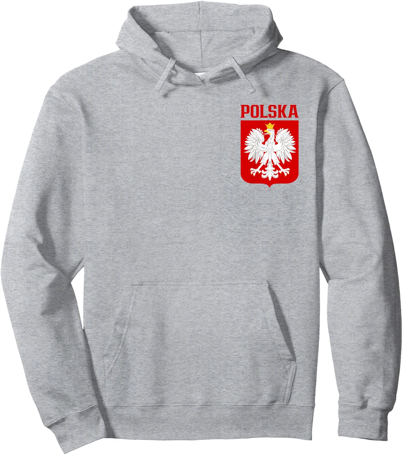 Polska, Polish White Eagle, Godlo Polskie Orzel na Sercu Hoodie - Hoodie | Ash