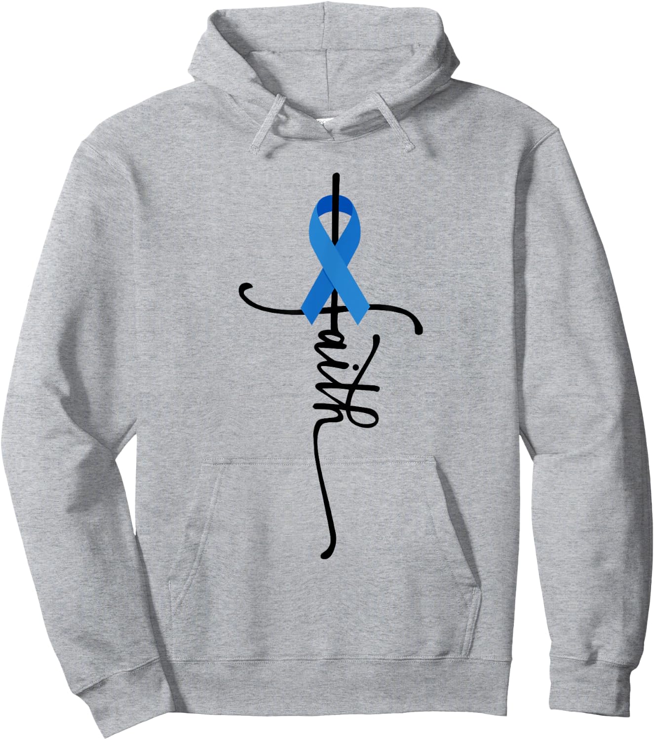 Colon Cancer Awareness Colon Cancer Faith - Grey, , Short Sleeve, Small Hoodie - Hoodie | Ash