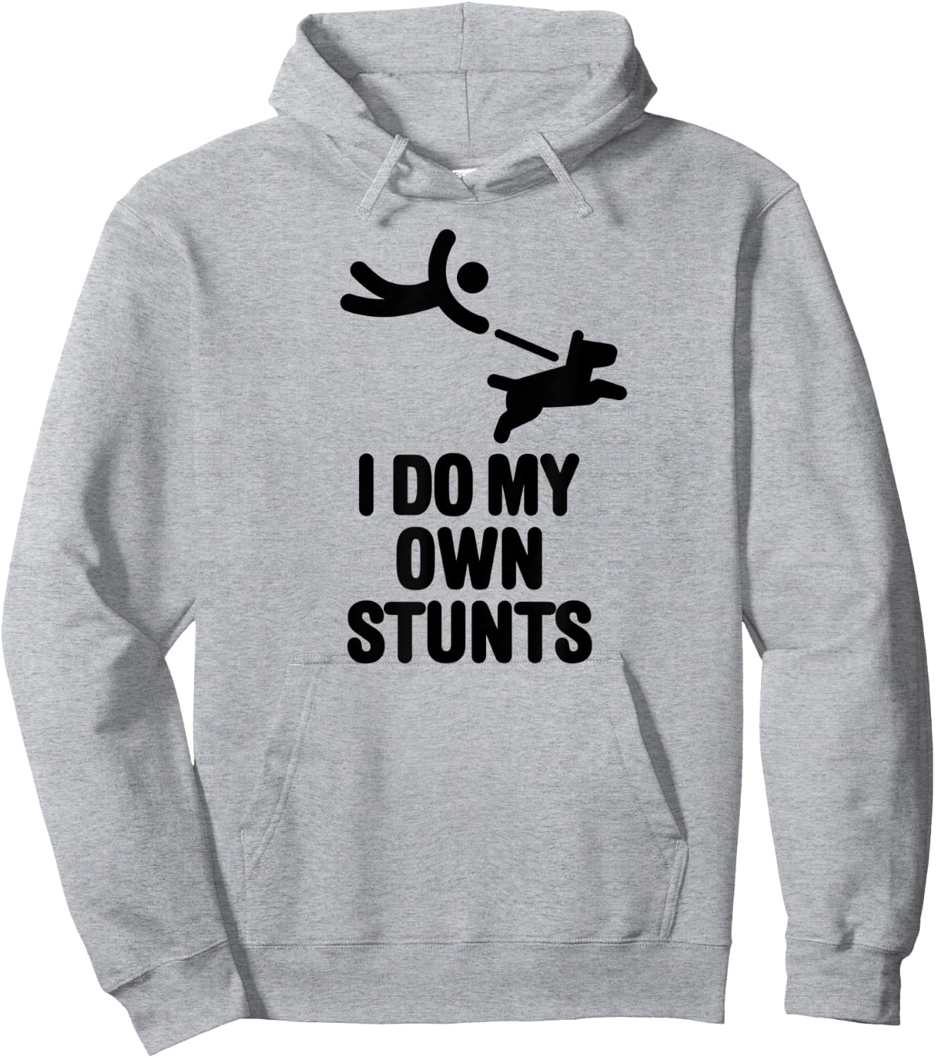 I do my own stunts funny big dog walking lovers dog walker Men Women Kids Hoodie - Hoodie | Ash
