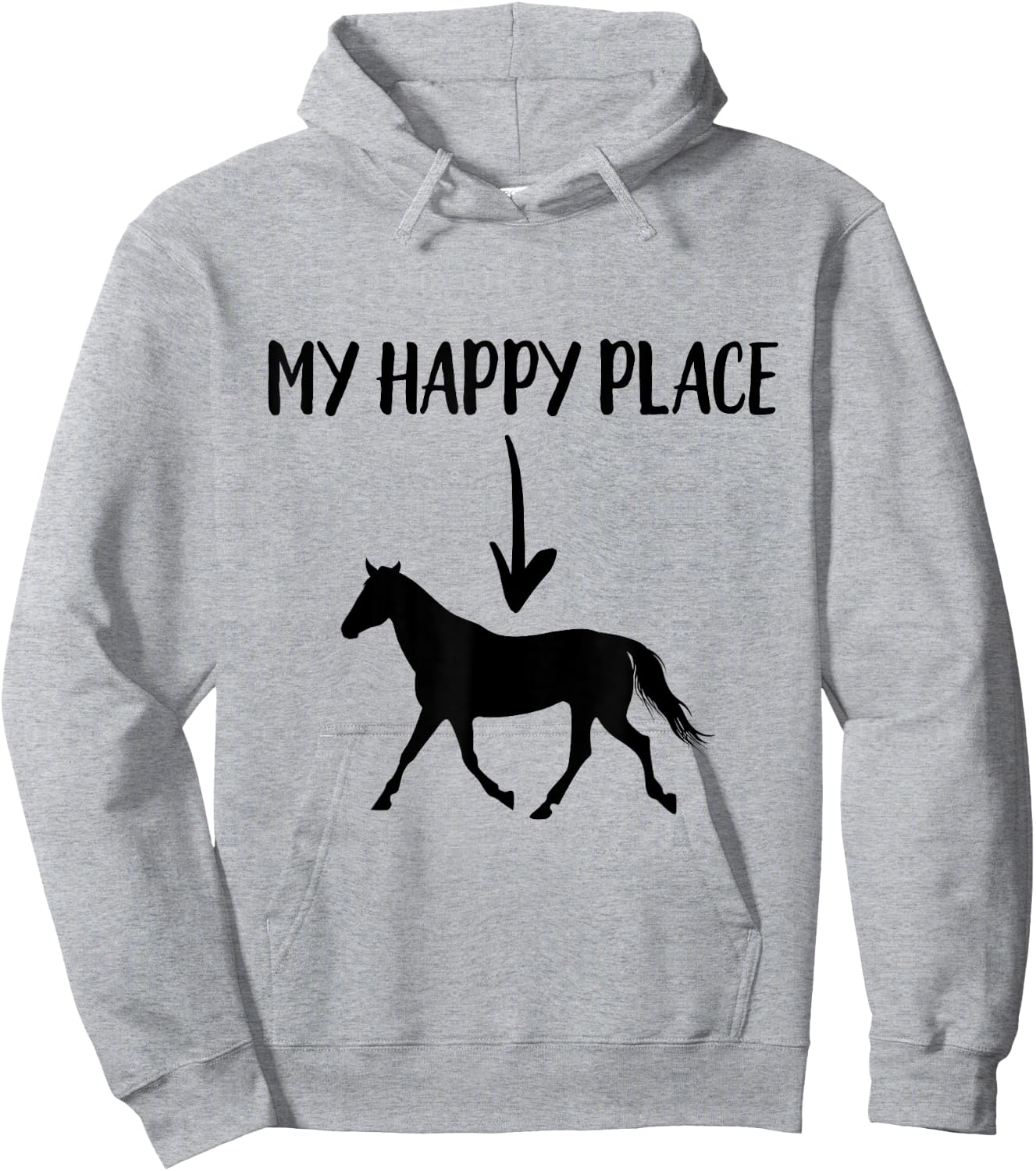 Horse My Happy Place Riding Equestrian Vaulting Dressage Hoodie - Hoodie | Ash