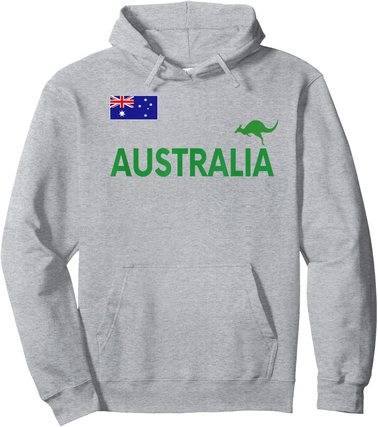 Australian Flag Kangaroo Soccer Rugby Football Swim Cheer Gift Hoodie - Hoodie | Ash