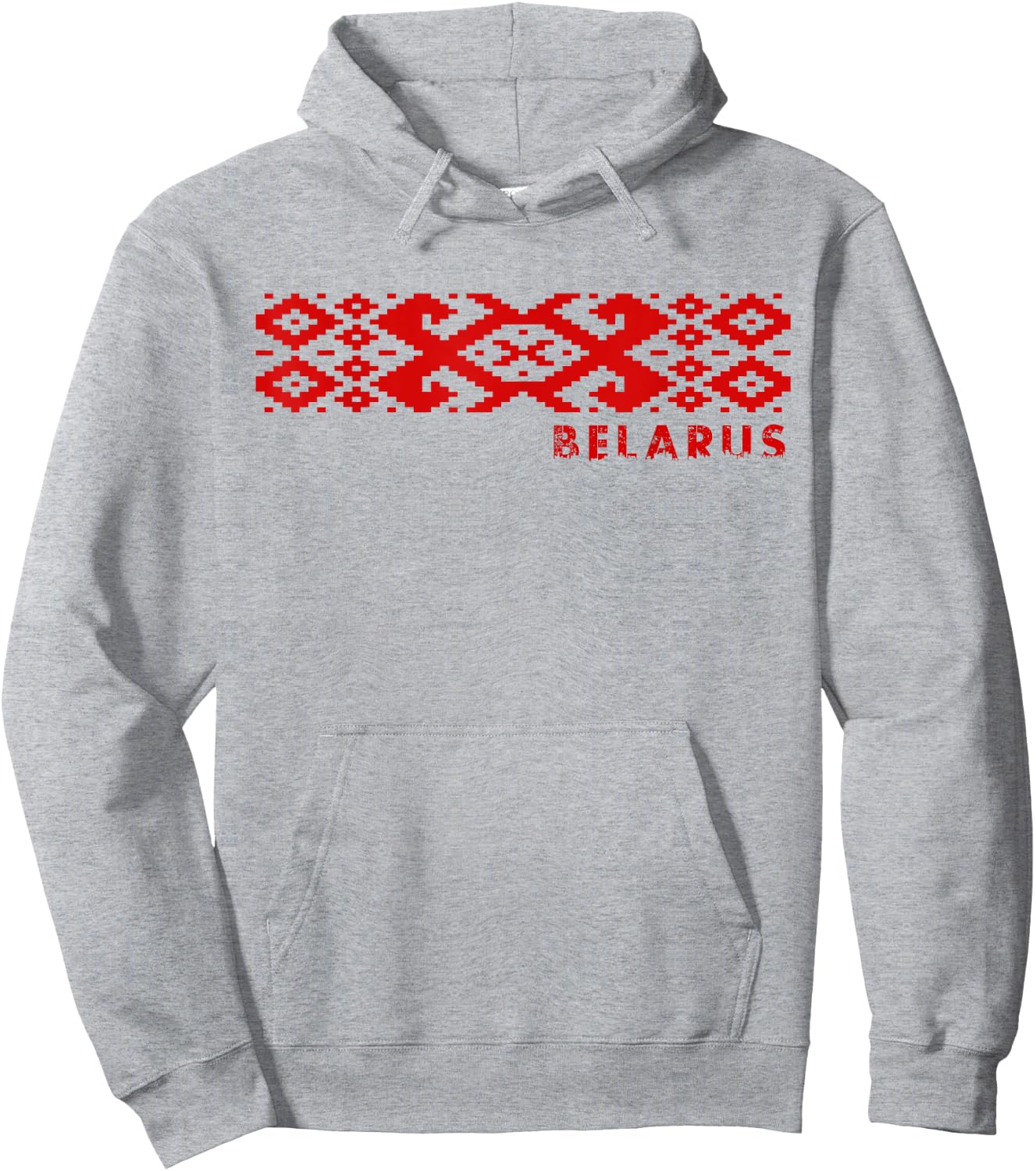 Belarus National Ornament Pattern Old Flag Pagonya Hoodie - Hoodie | Ash