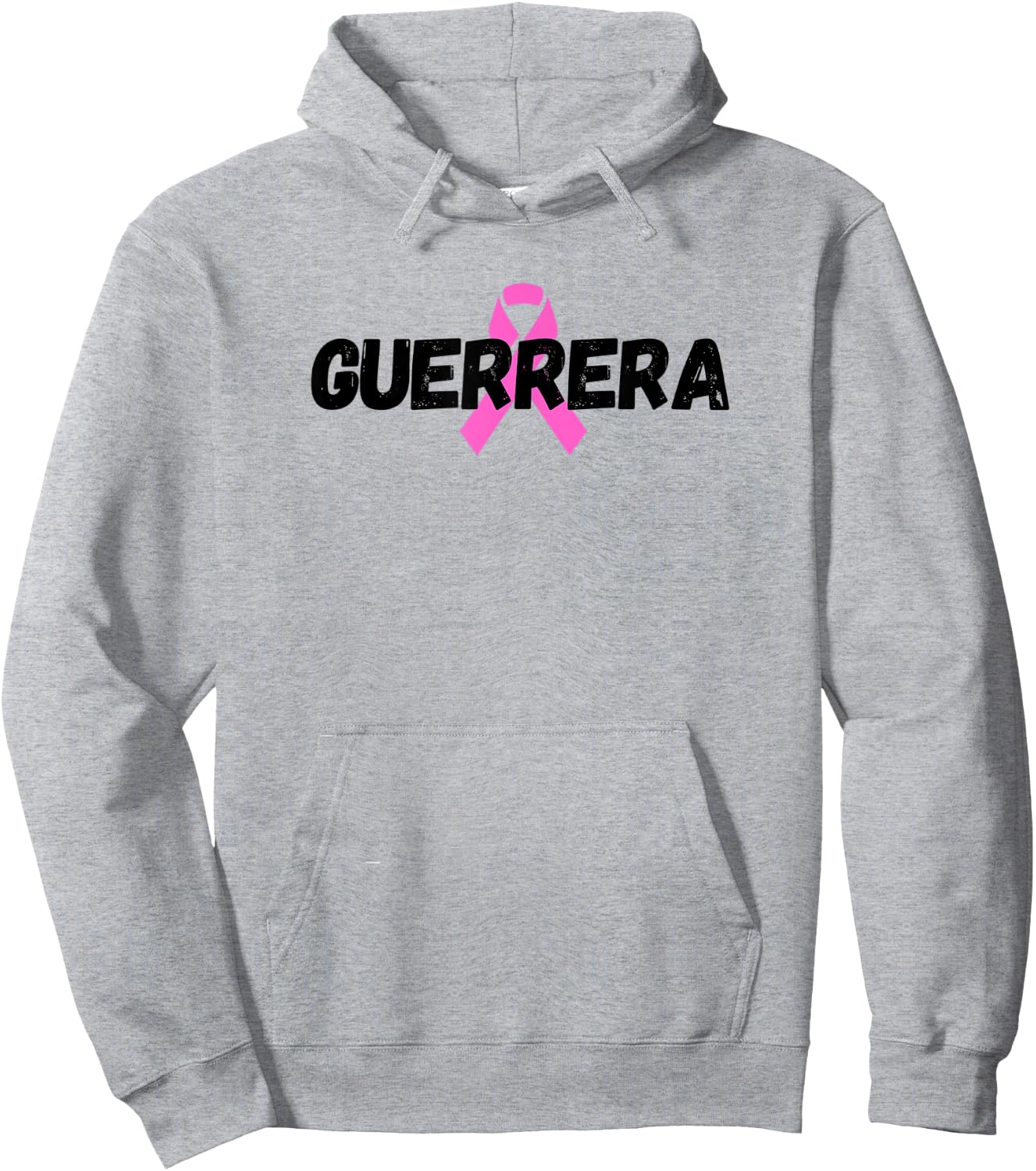 Breast Cancer Warrior Guerrera Pink Ribbon Hoodie - Hoodie | Ash