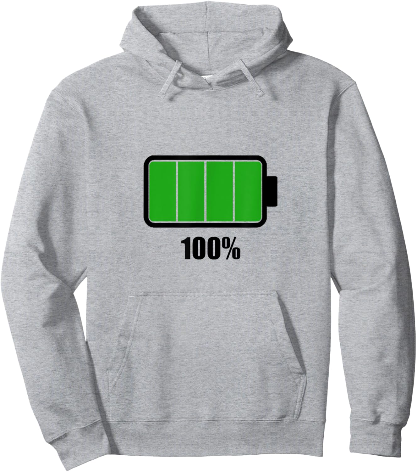 Battery 100% [100% remaining] Battery battery full Hoodie - Hoodie | Ash