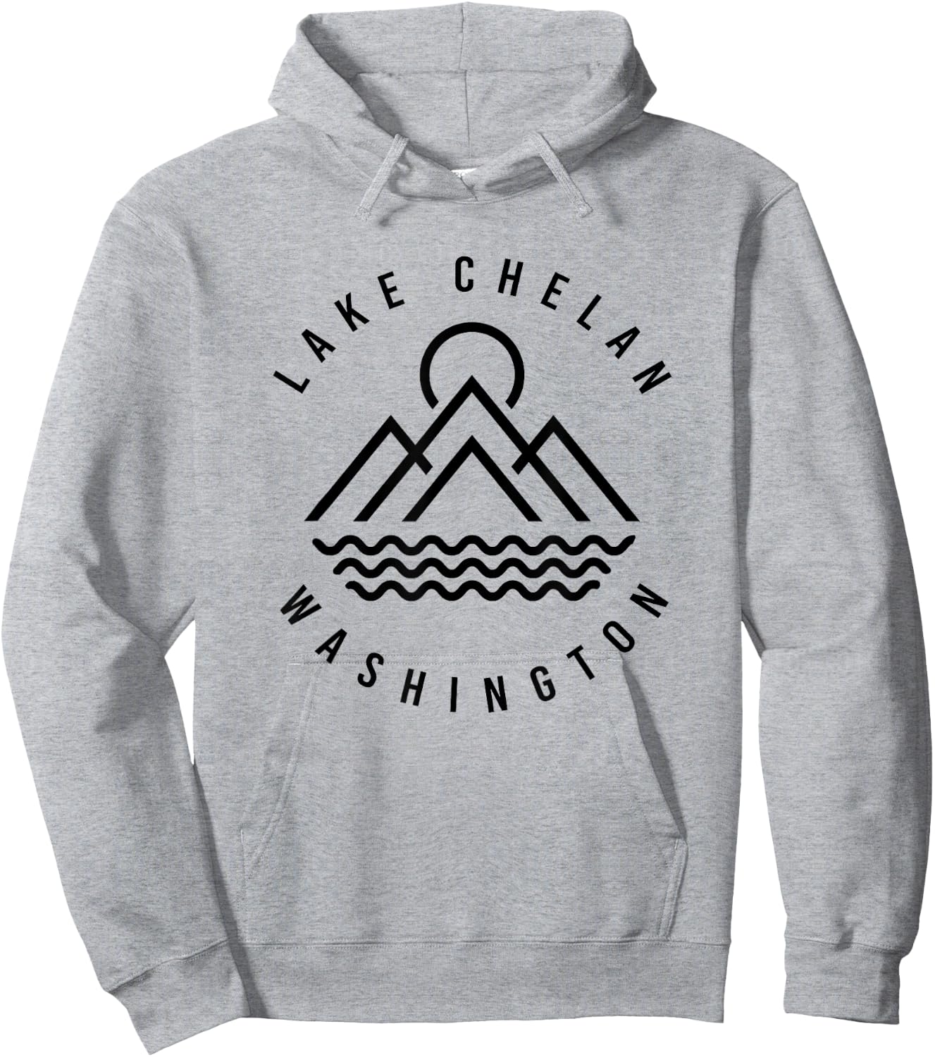 Lake Chelan Mountains Washington Hiking Outdoors Minimal Hoodie - Hoodie | Ash