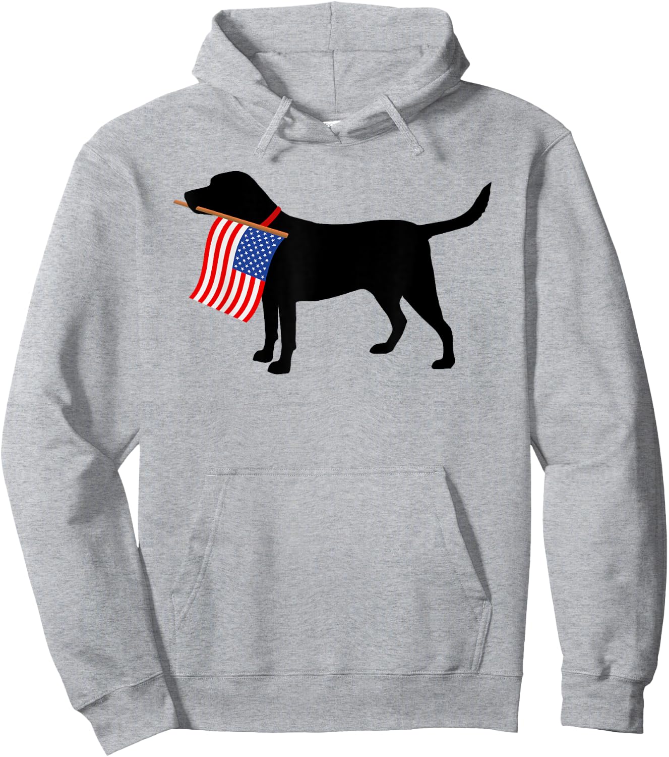 Labrador Retriever Patriotic Pooch USA Flag Dog Gift Hoodie - Hoodie | Ash