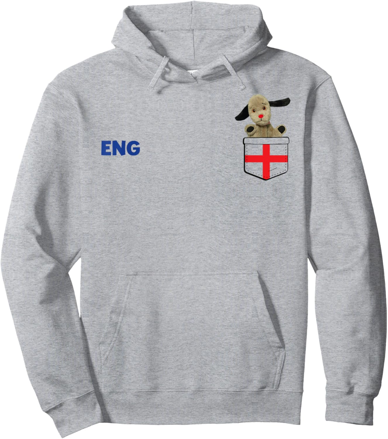 Euro Football Sweep England Chest Pocket Print Hoodie - Hoodie | Ash