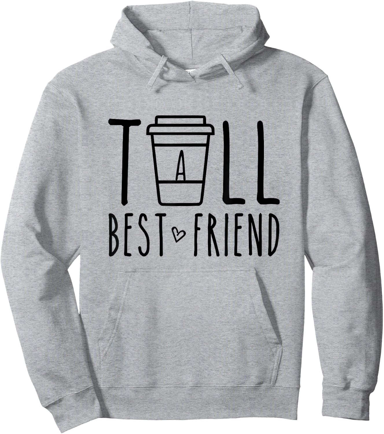 Tall Best Friend Funny BFF Matching Outfit Two Bestie Coffee Hoodie - Hoodie | Ash