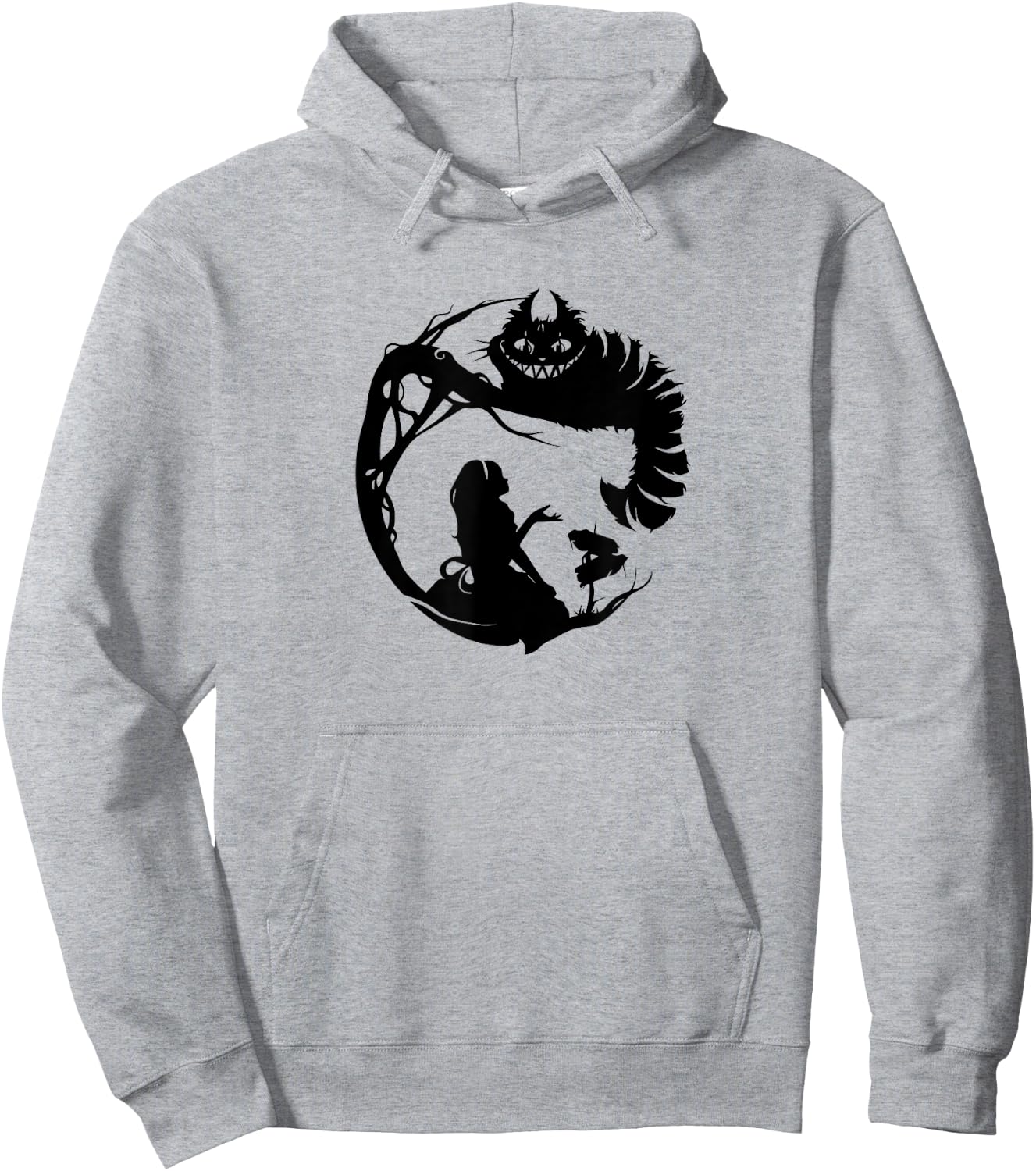 Alice in Wonderland and the Cheshire Cat silhouette Hoodie - Hoodie | Ash
