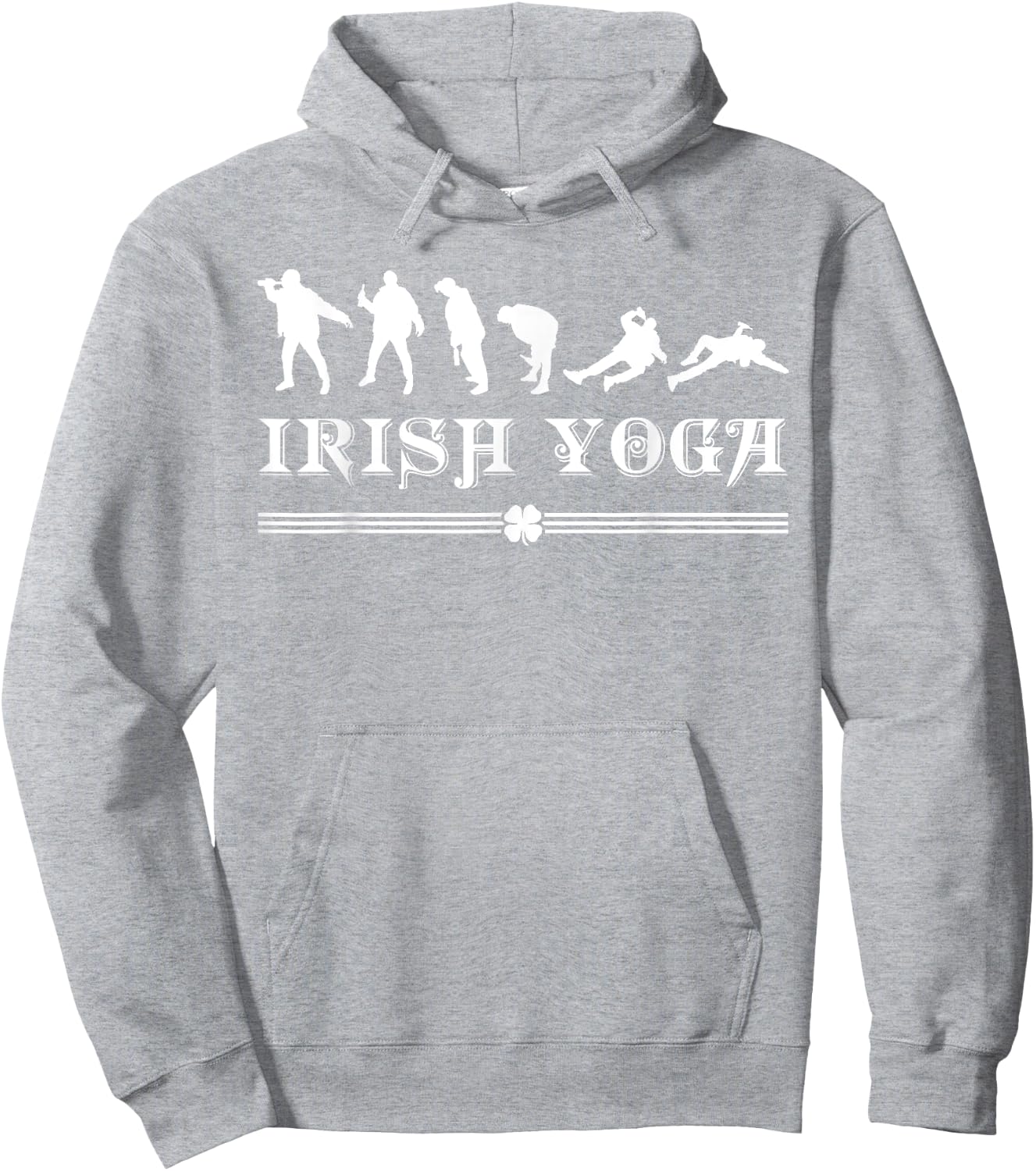 Irish Yoga St Patrick's Day Drinking Team Gift Drunk Men Hoodie - Hoodie | Ash