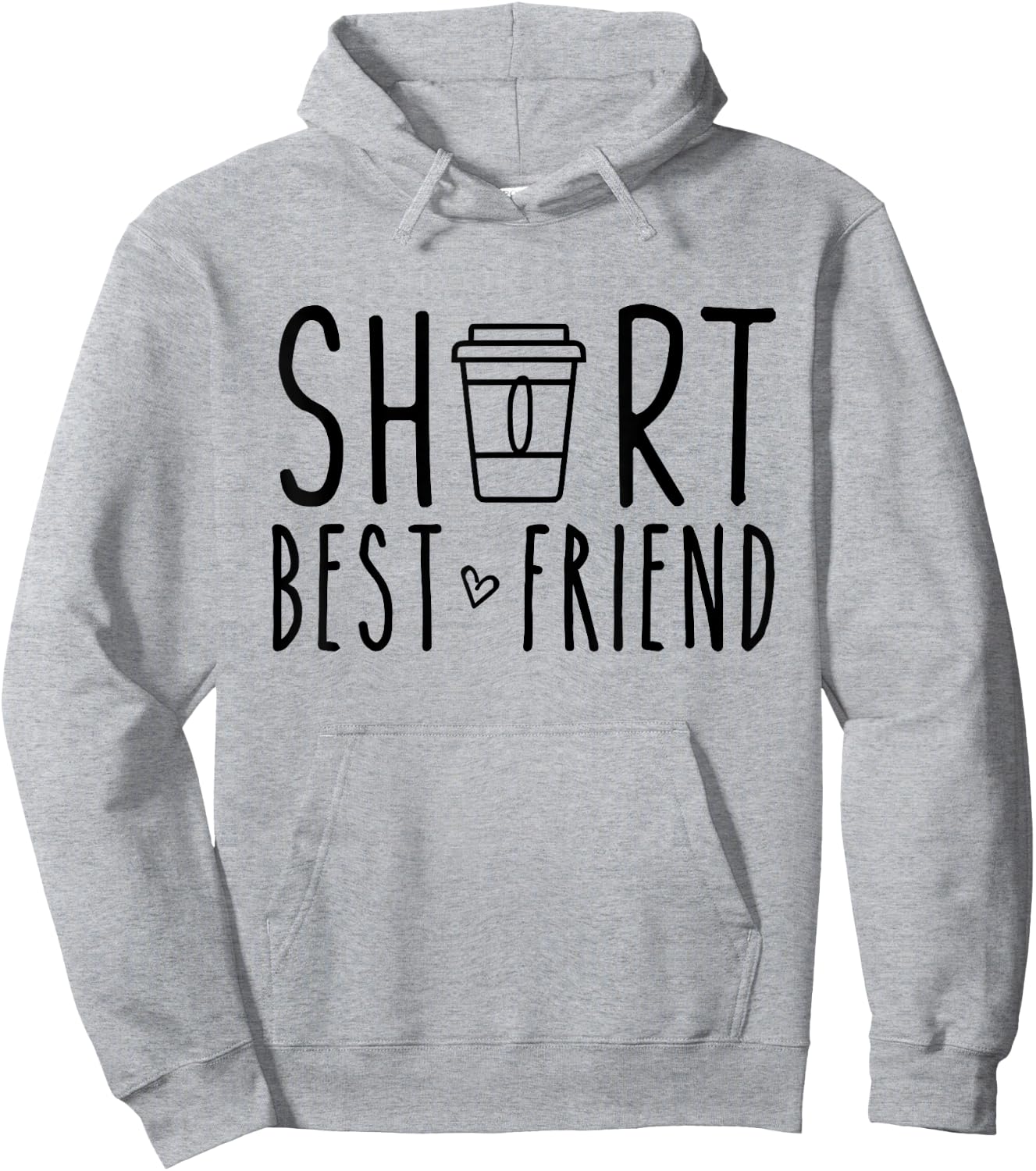 Short Best Friend Funny Coffee Matching BFF Outfit 2 Bestie Hoodie - Hoodie | Ash