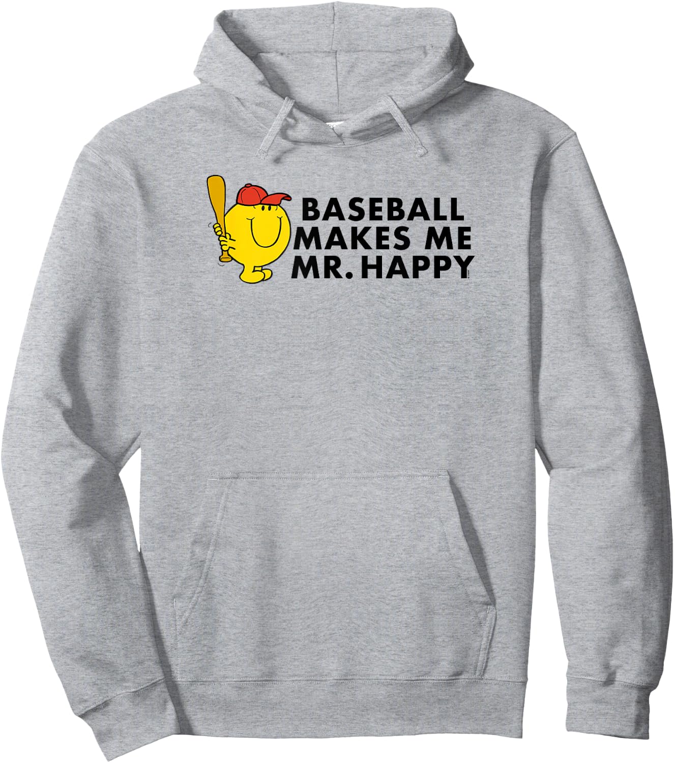 Mr. Men Little Miss Baseball Makes Me Mr Happy Hoodie - Hoodie | Ash