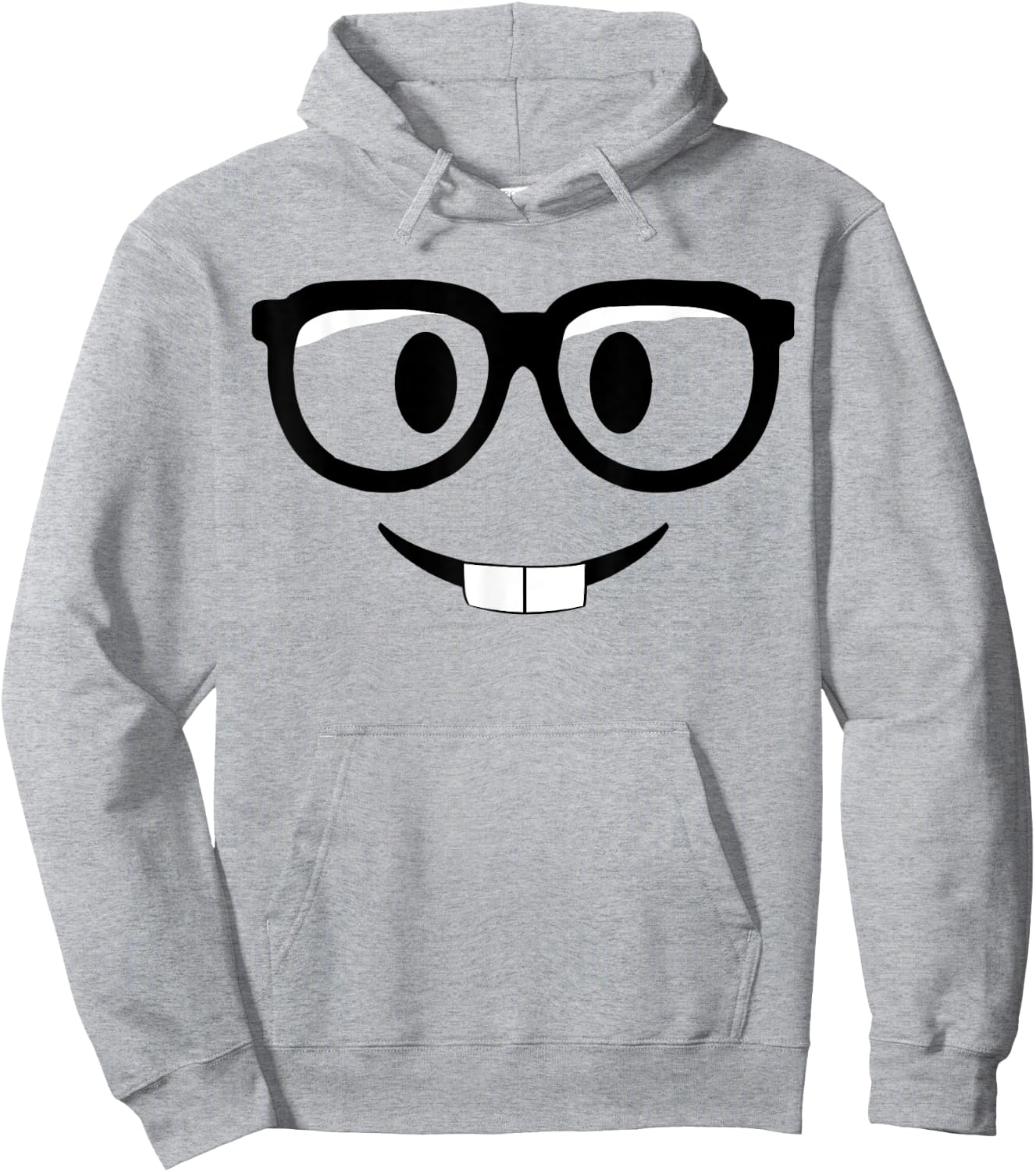 Nerd Emoticon With Glasses Hoodie - Hoodie | Ash