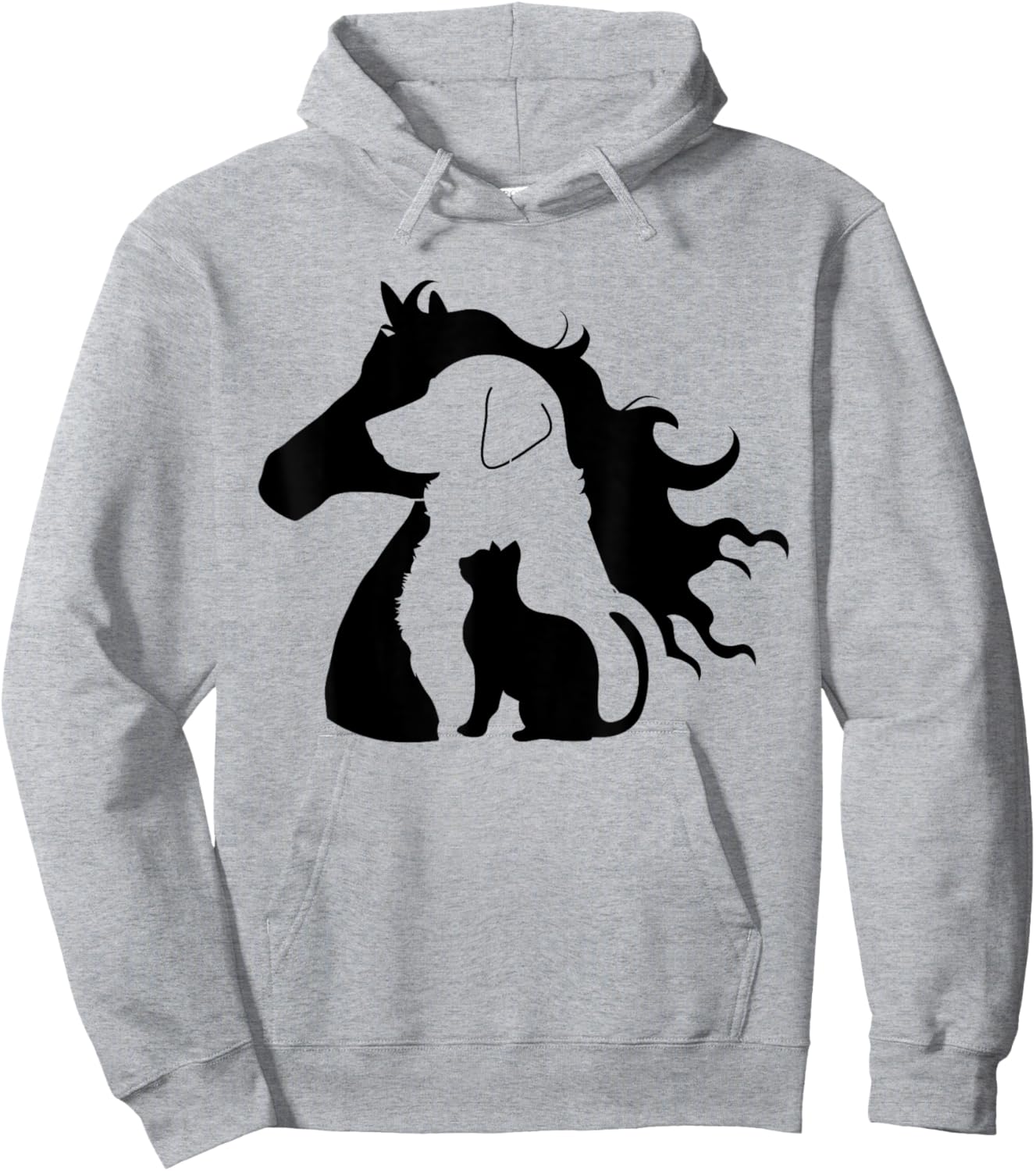 Cute Horse Dog Cat Lover Women Mom Dad Kids Toddler Hoodie - Hoodie | Ash