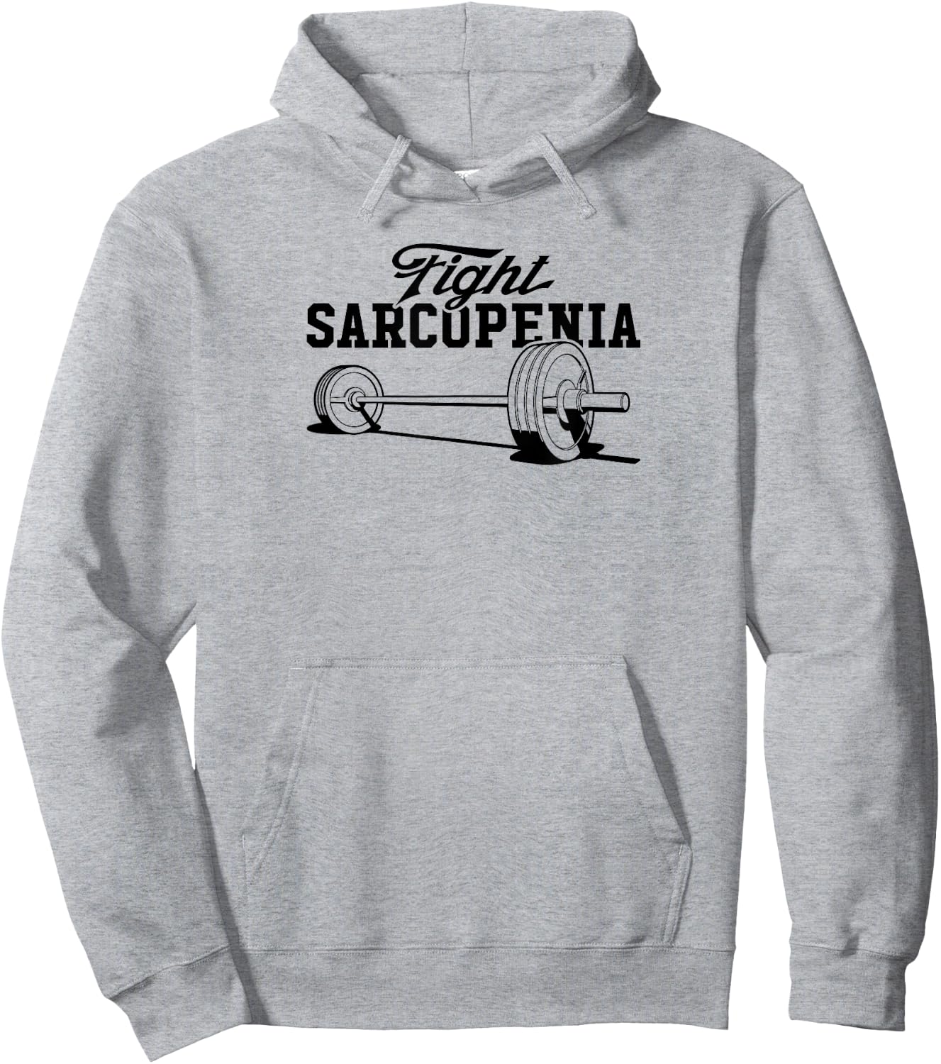 Fight Sarcopenia Barbell for Baby Boomers Exercise Scientist Hoodie - Hoodie | Ash