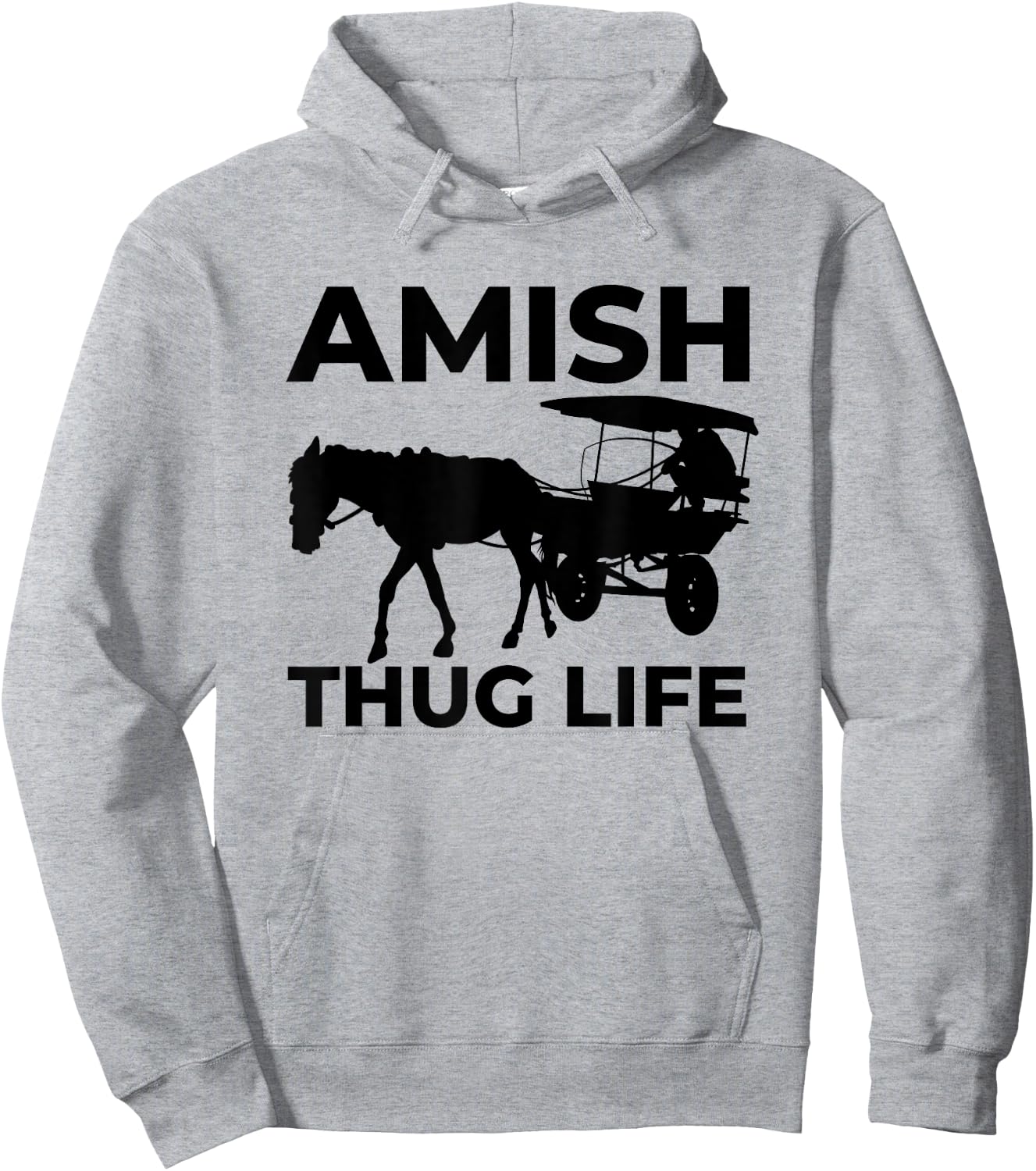 Amish Thug With Horse & Buggy Gangster Hoodie - Hoodie | Ash