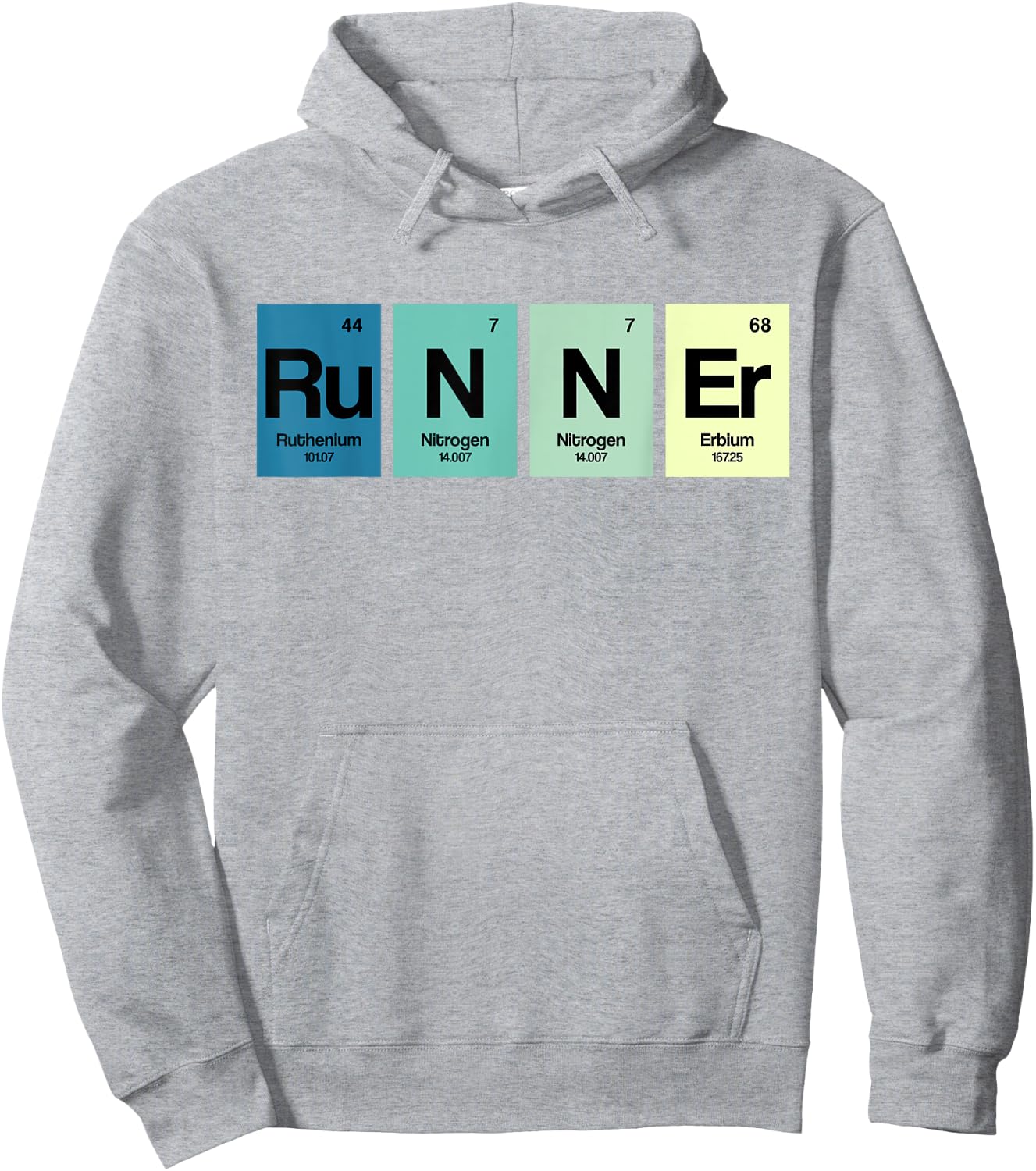 Runner Periodic Table Funy Marathon Runners Science Gift Hoodie - Hoodie | Ash