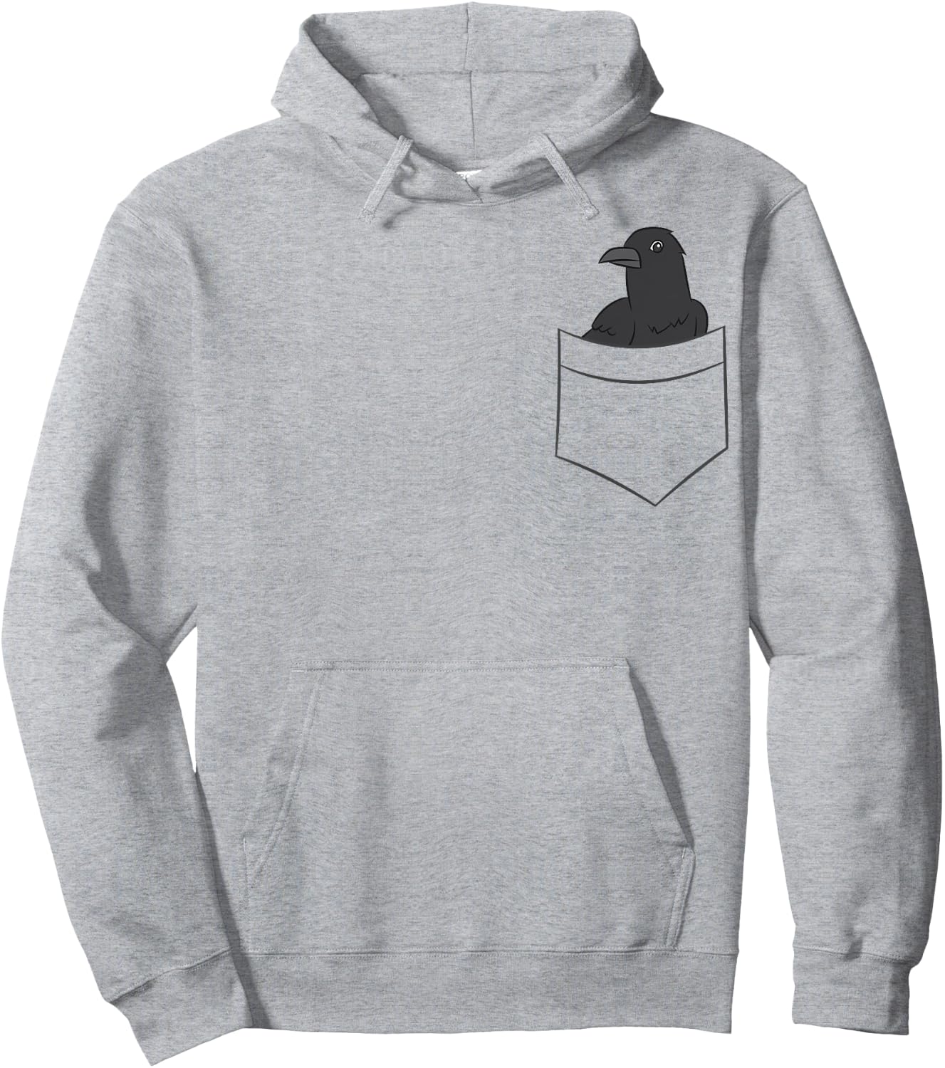 Cute Crow In A Pocket Funny Pocket Crows Raven In Pocket Hoodie - Hoodie | Ash