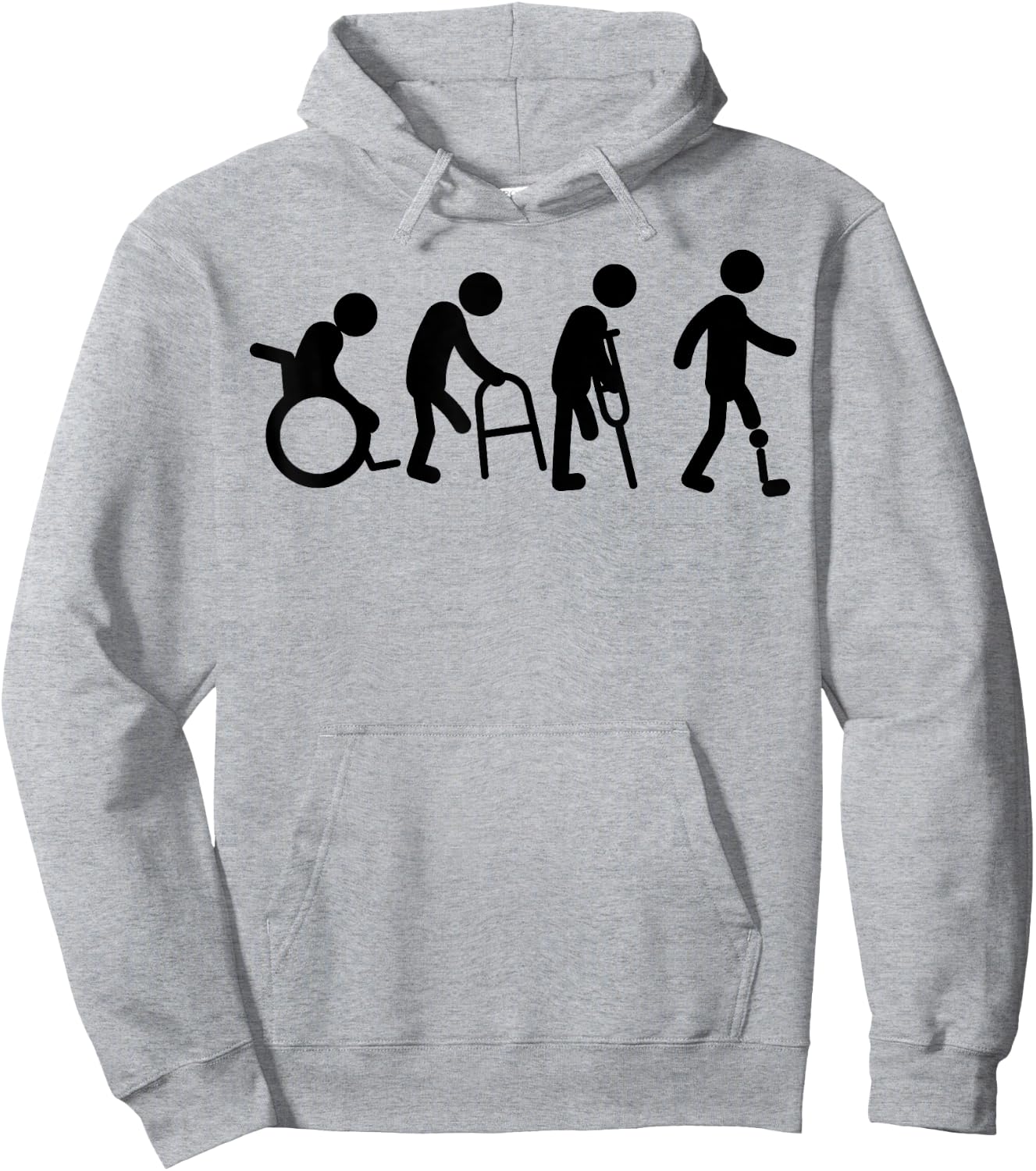 Funny Amputee Gift Prosthetic Evolution | Cute Disability Hoodie - Hoodie | Ash