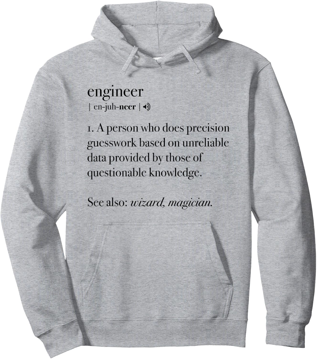 Engineer Definition Funny Engineering Mechanical Civil Gift Hoodie - Hoodie | Ash