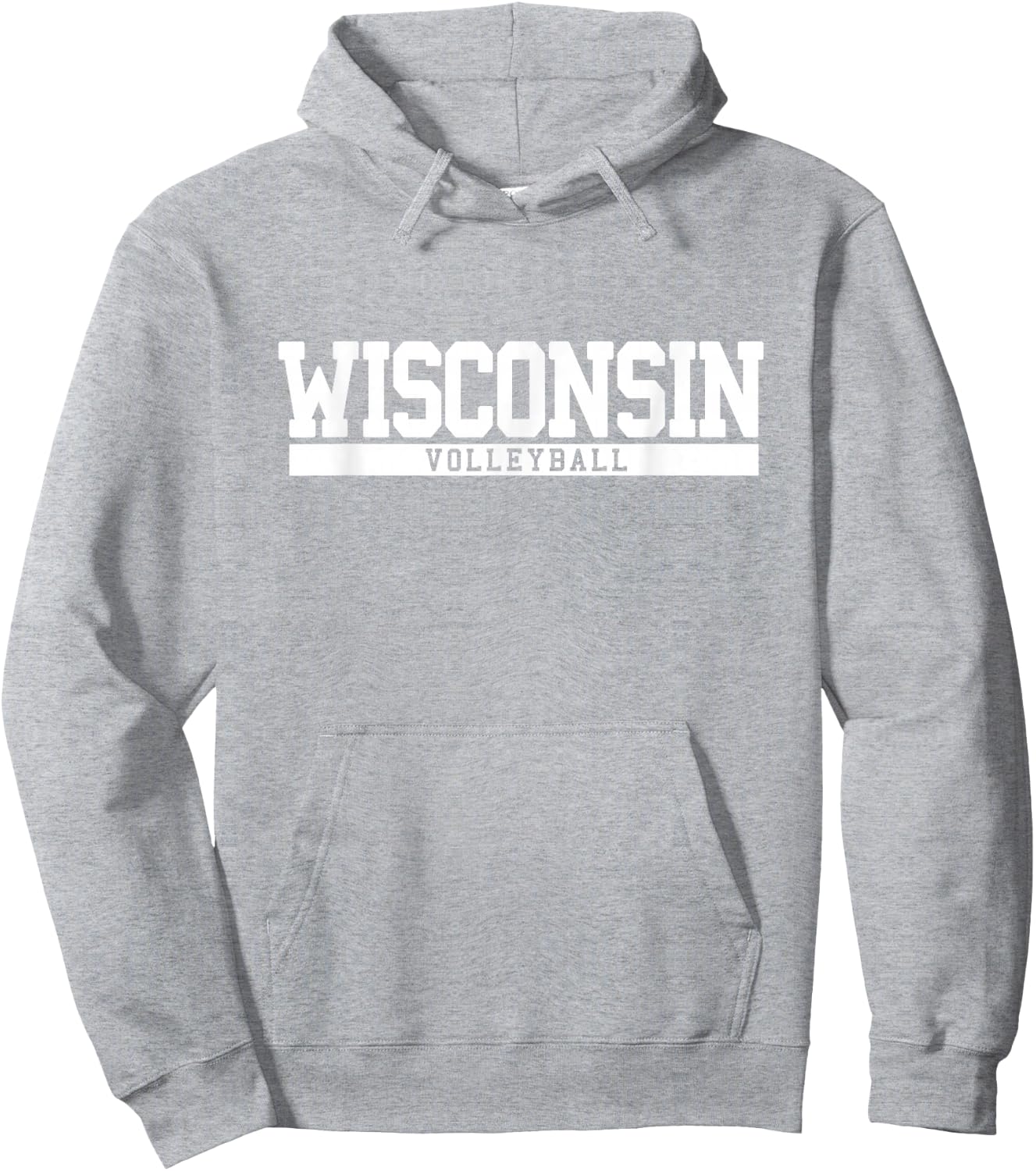 Wisconsin Volleyball -Adults Red Small Classic Fit Short Sleeve Modern Classic Fit Volleyball Hoodie - Hoodie | Ash