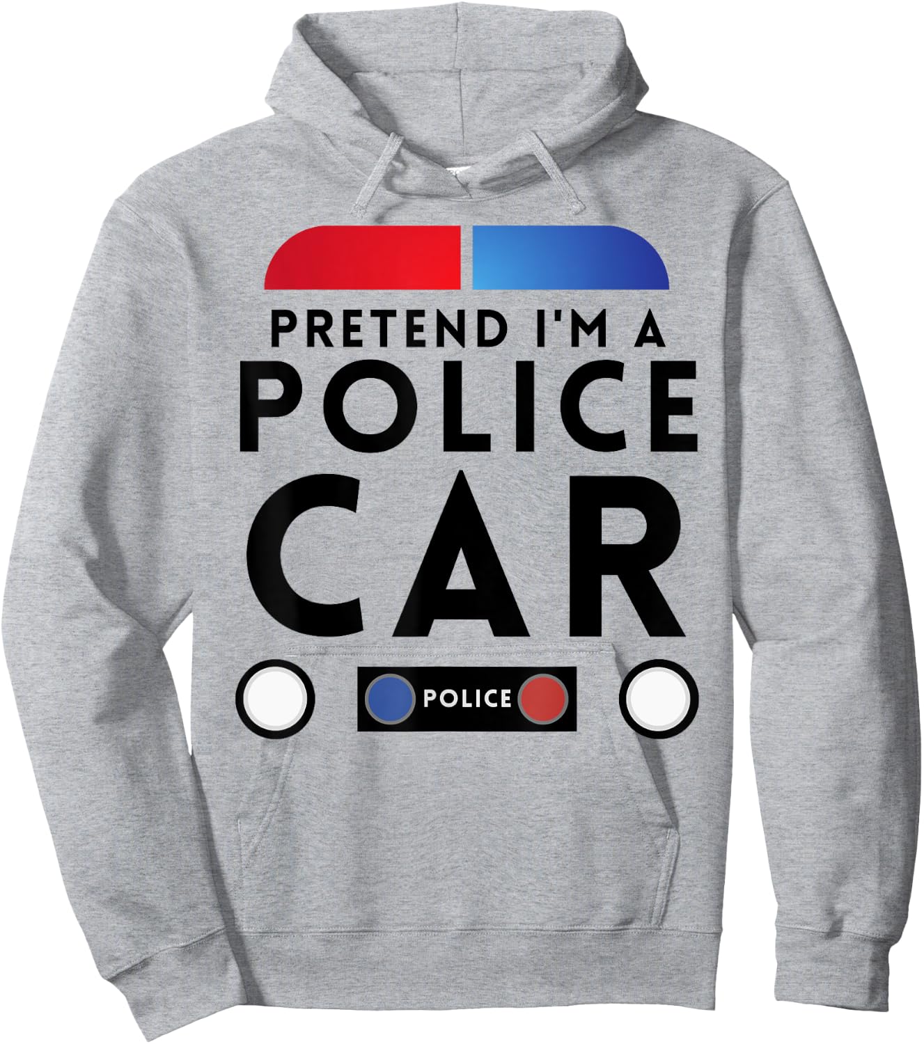 Pretend I'm a Police Car Funny Lazy Halloween Costume Hoodie - Hoodie | Ash