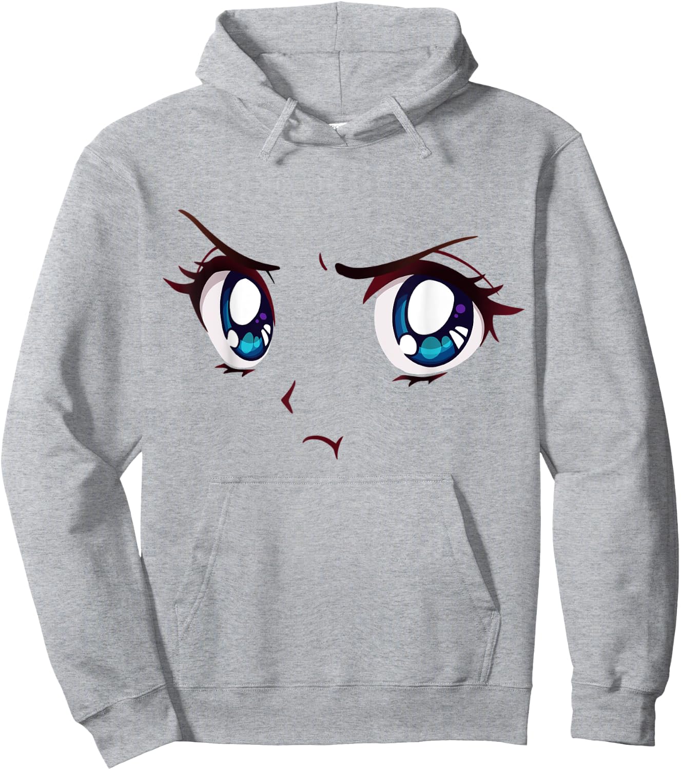 Angry Anime Eyes Shirt Face Mood Aesthetic Anime Merch Hoodie - Hoodie | Ash