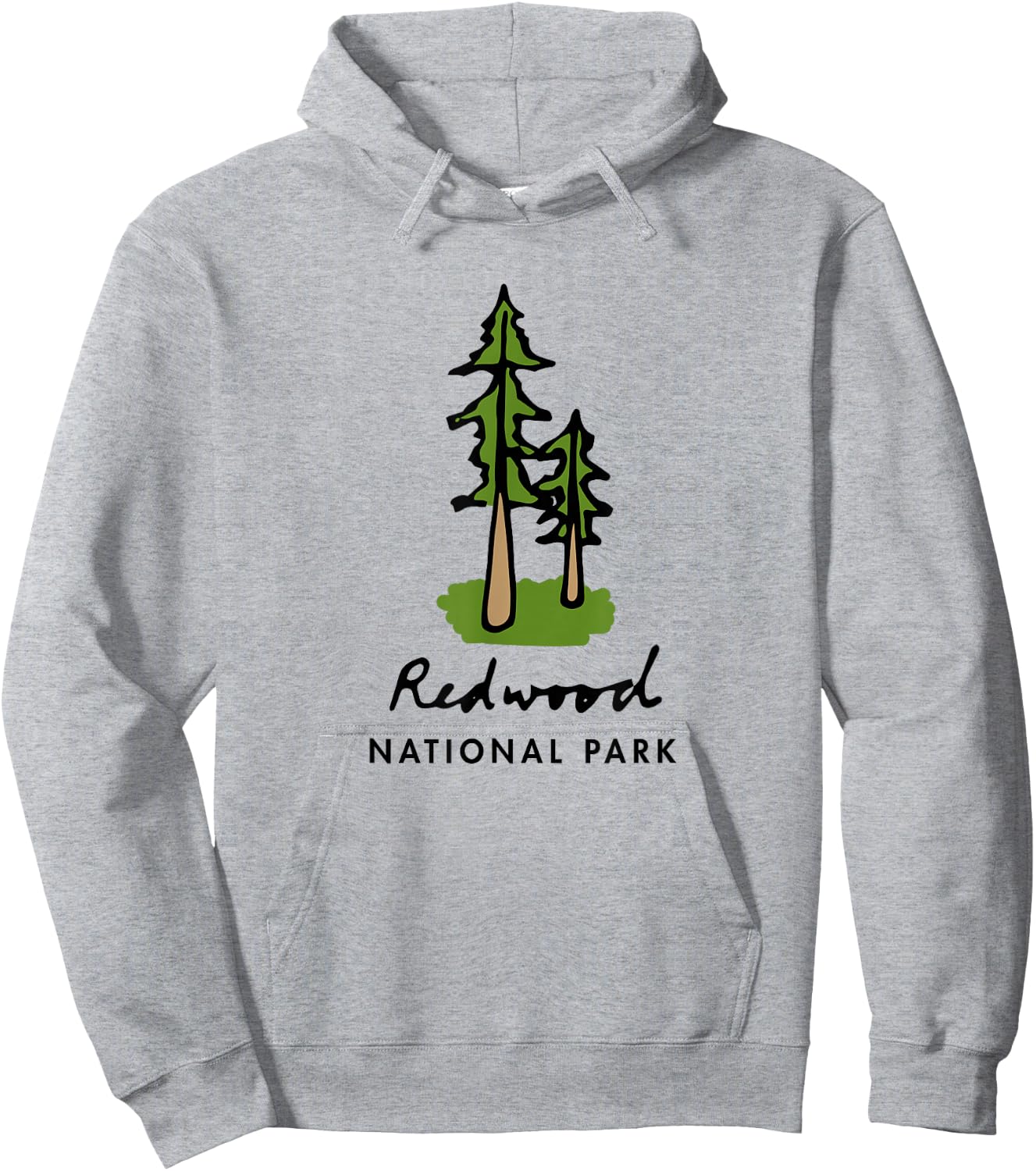 Family Vacation Design - Retro Redwood National Park Hoodie - Hoodie | Ash