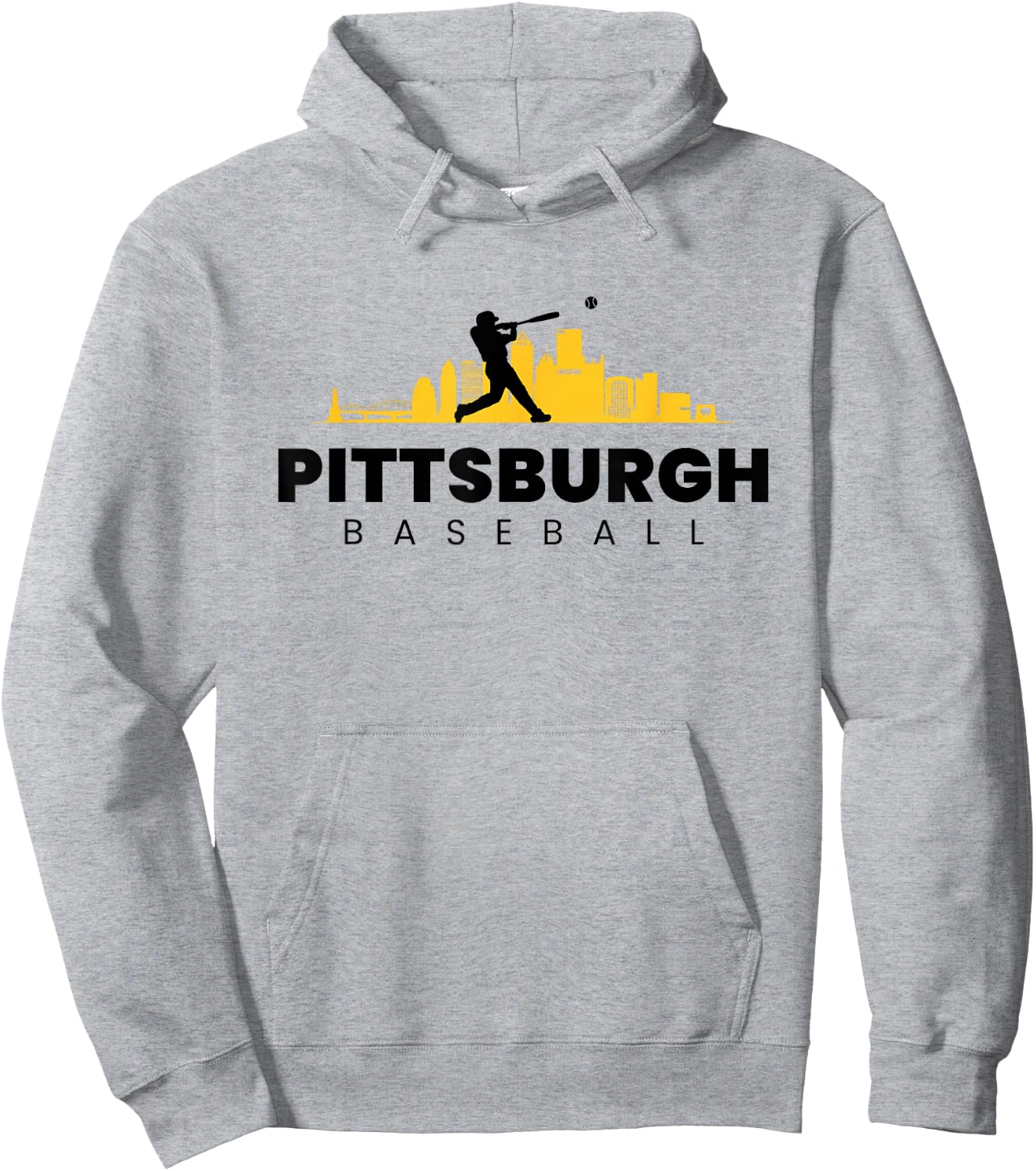 Pittsburgh Baseball Vintage Minimalist Retro Baseball Lover Hoodie - Hoodie | Ash
