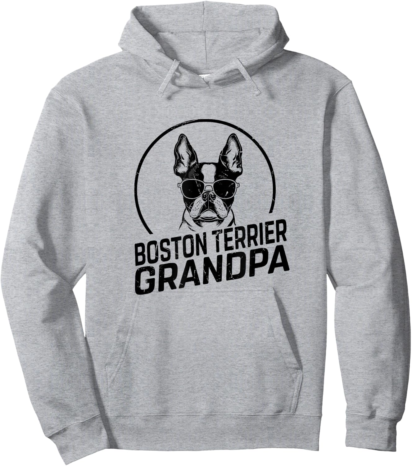 Boston Terrier Dog Grandpa Grand Paw Dog Lover Gifts Men Dad Hoodie - Hoodie | Ash