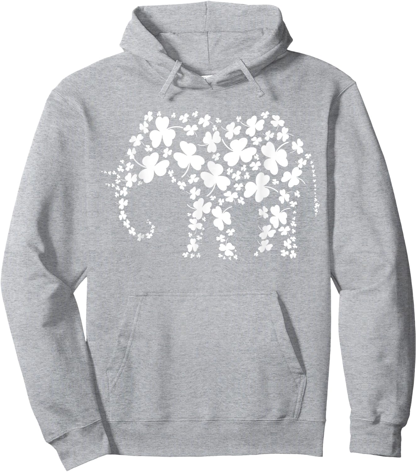 Elephant Irish Clover Shamrocks 4 Leaf St Patrick's Day Hoodie - Hoodie | Ash
