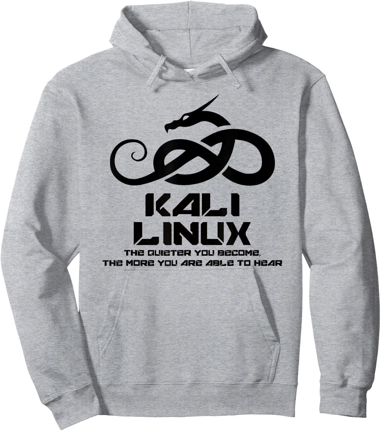 Kali Linux with Dragon and Slogan Hoodie - Hoodie | Ash