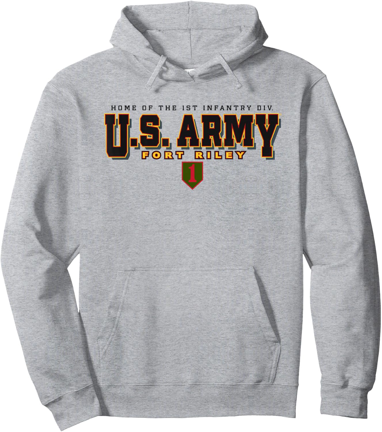 Fort Riley United States Army Military Officially Licensed Hoodie - Hoodie | Ash