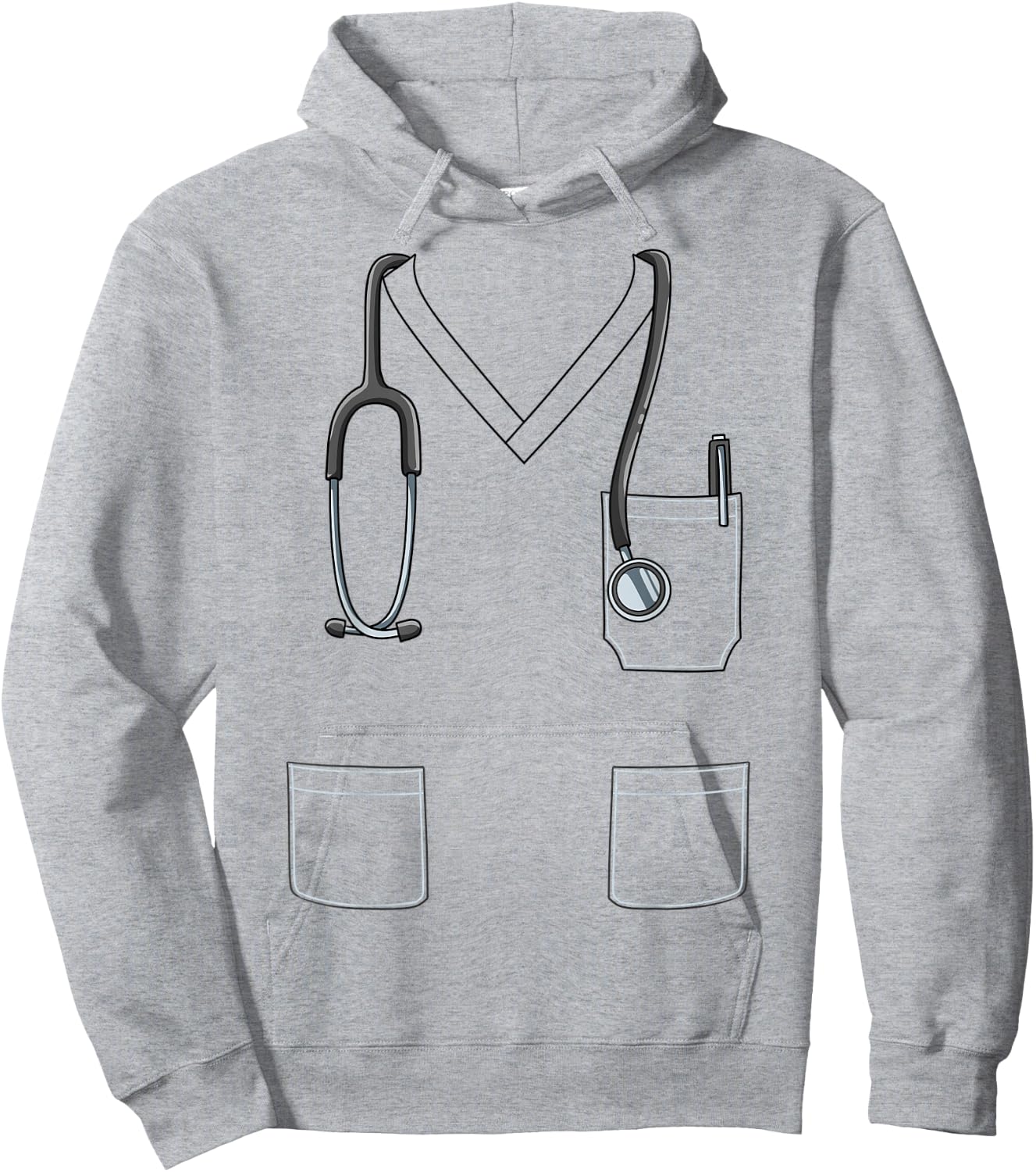 Easy Nurse Costume Nurse Body Headless Nurse Costume Hoodie - Hoodie | Ash