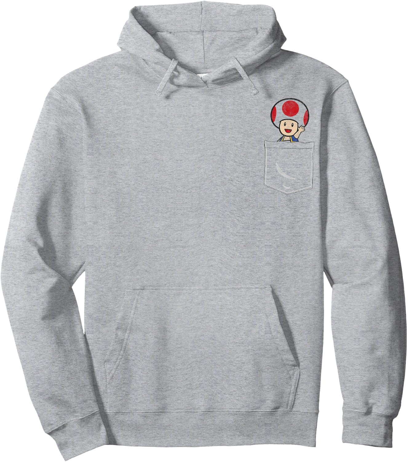 Super Mario Toad Pocket Hoodie - Hoodie | Ash