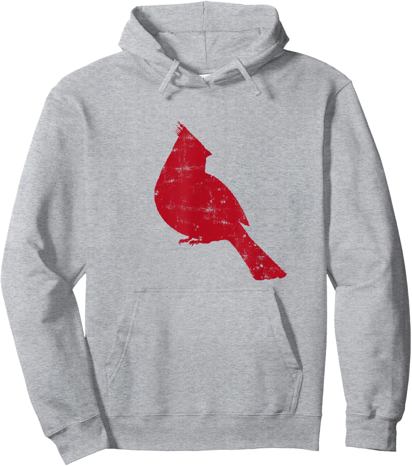 Bright Red Cardinal Bird Silhouette Hoodie - Hoodie | Ash