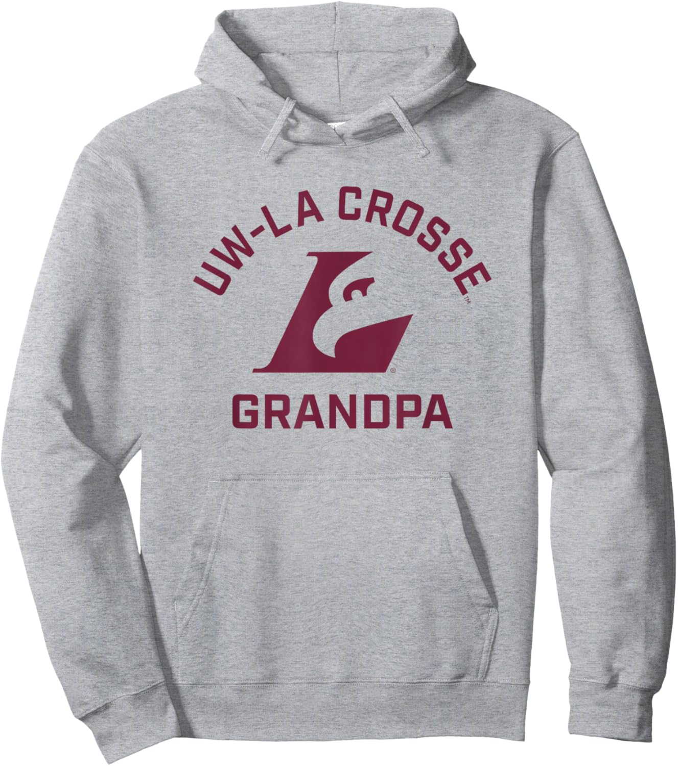 University of Wisconsin-La Crosse Eagles Arched Grandpa Hoodie - Hoodie | Ash