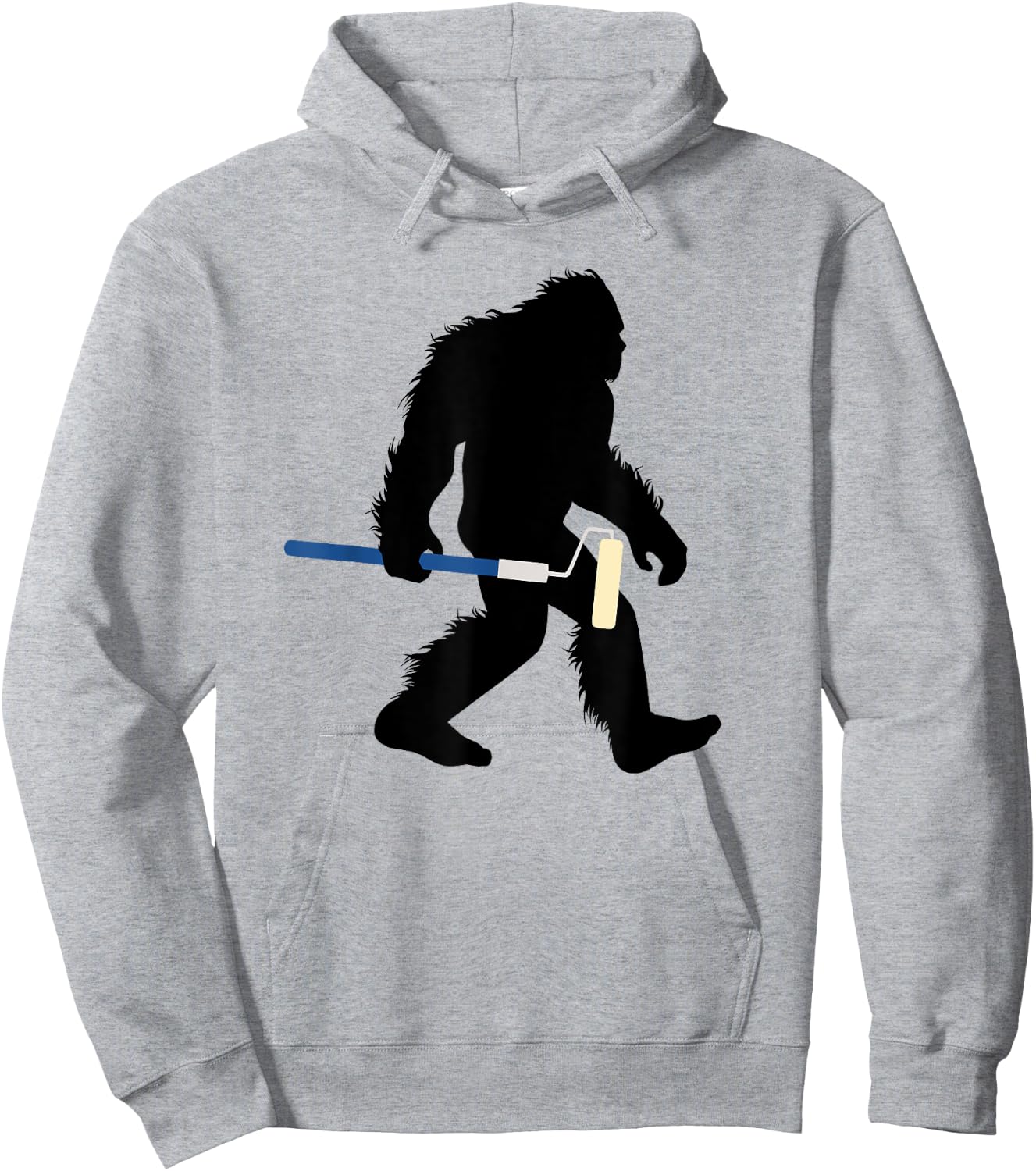 Bigfoot With Paint Roller Sasquatch Home Painter Hoodie - Hoodie | Ash
