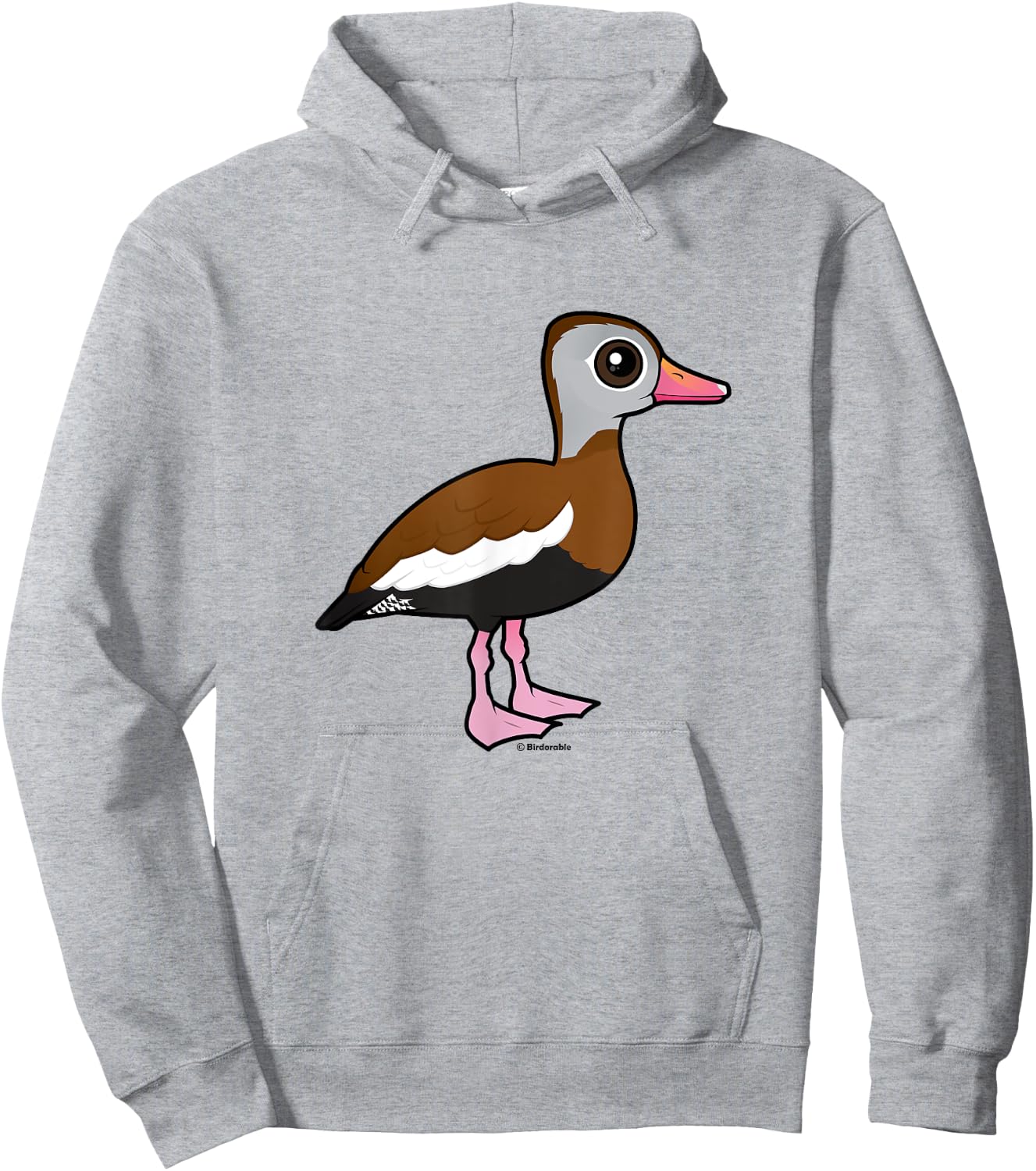Black-bellied Whistling-Duck Cute Cartoon Duck Bird Lover Hoodie - Hoodie | Ash