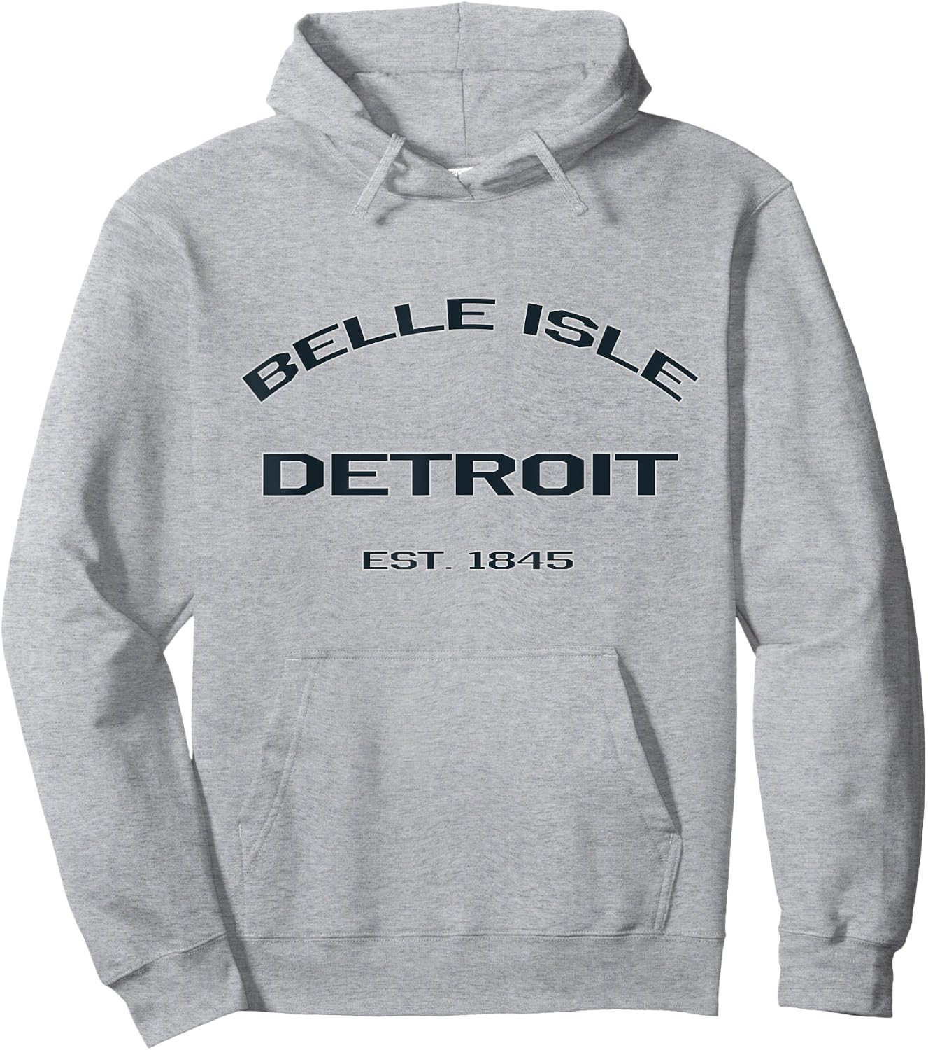 Belle Isle Detroit Dark Lettering Landmark Hoodie - Hoodie | Ash