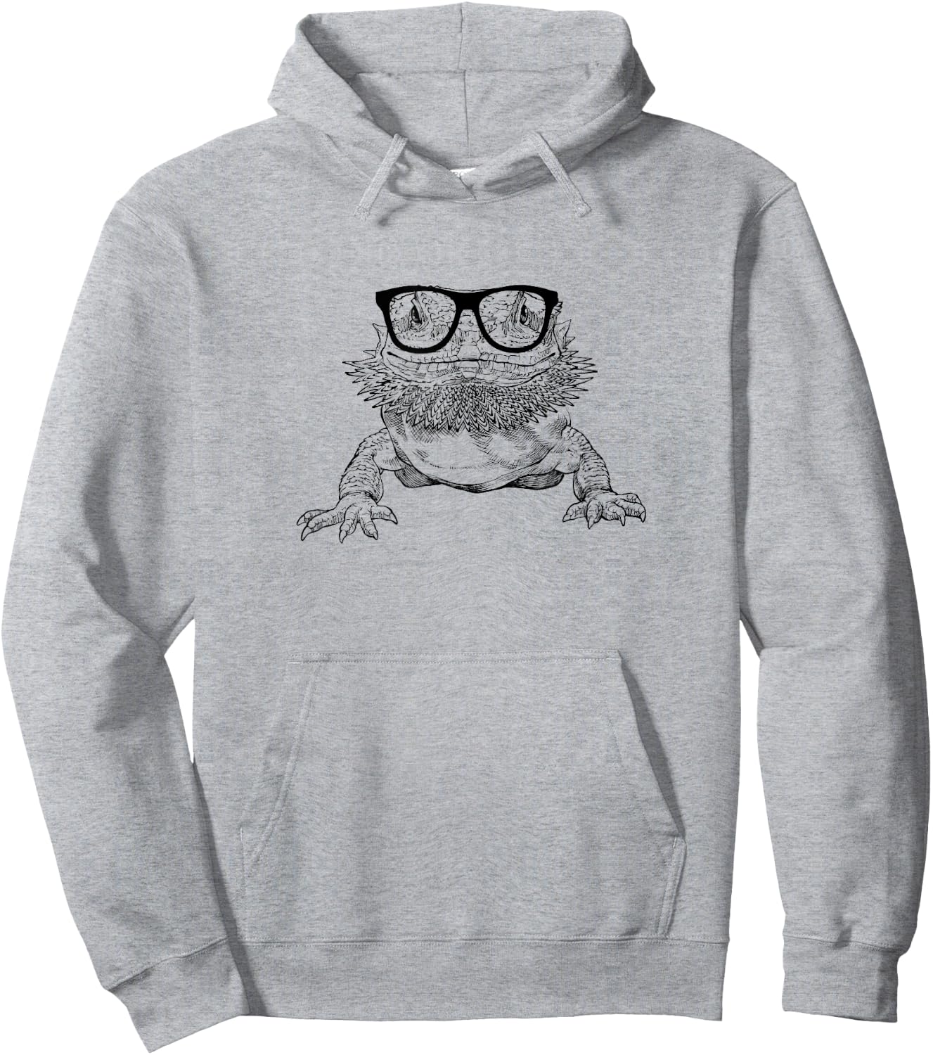 The Pawster Bearded Dragon Nerdy Glasses Animal Hoodie - Hoodie | Ash
