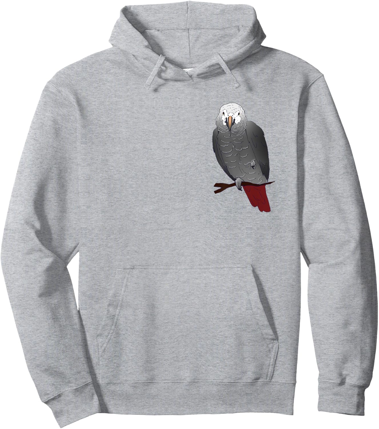 Timneh African Grey Parrot Perching on a Branch Hoodie - Hoodie | Ash