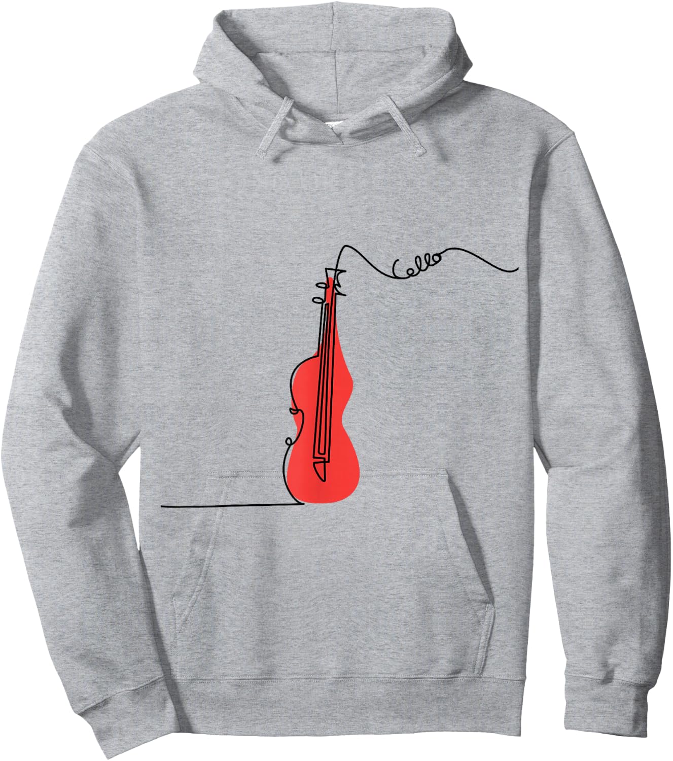 Cellist Music Orchestra Design One-Line Cello Small Hoodie - Hoodie | Ash